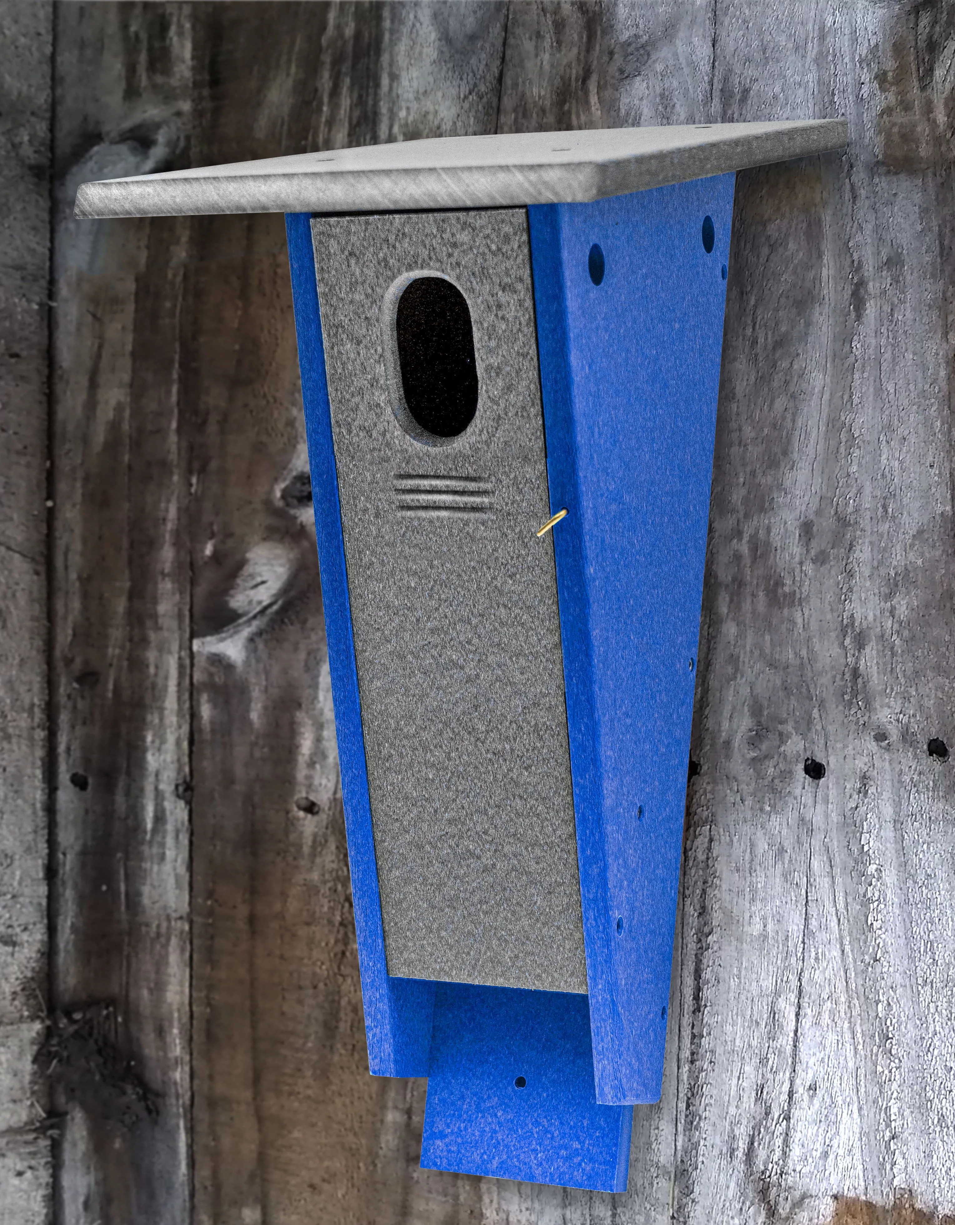Outdoor Leisure Products Model GM20GBL Peterson Blue-Bird House Made with HDPE in Blue and Gray