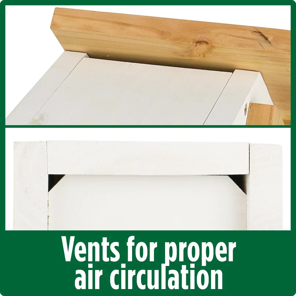 Wild Wings Farmhouse Cedar Bluebird House, White