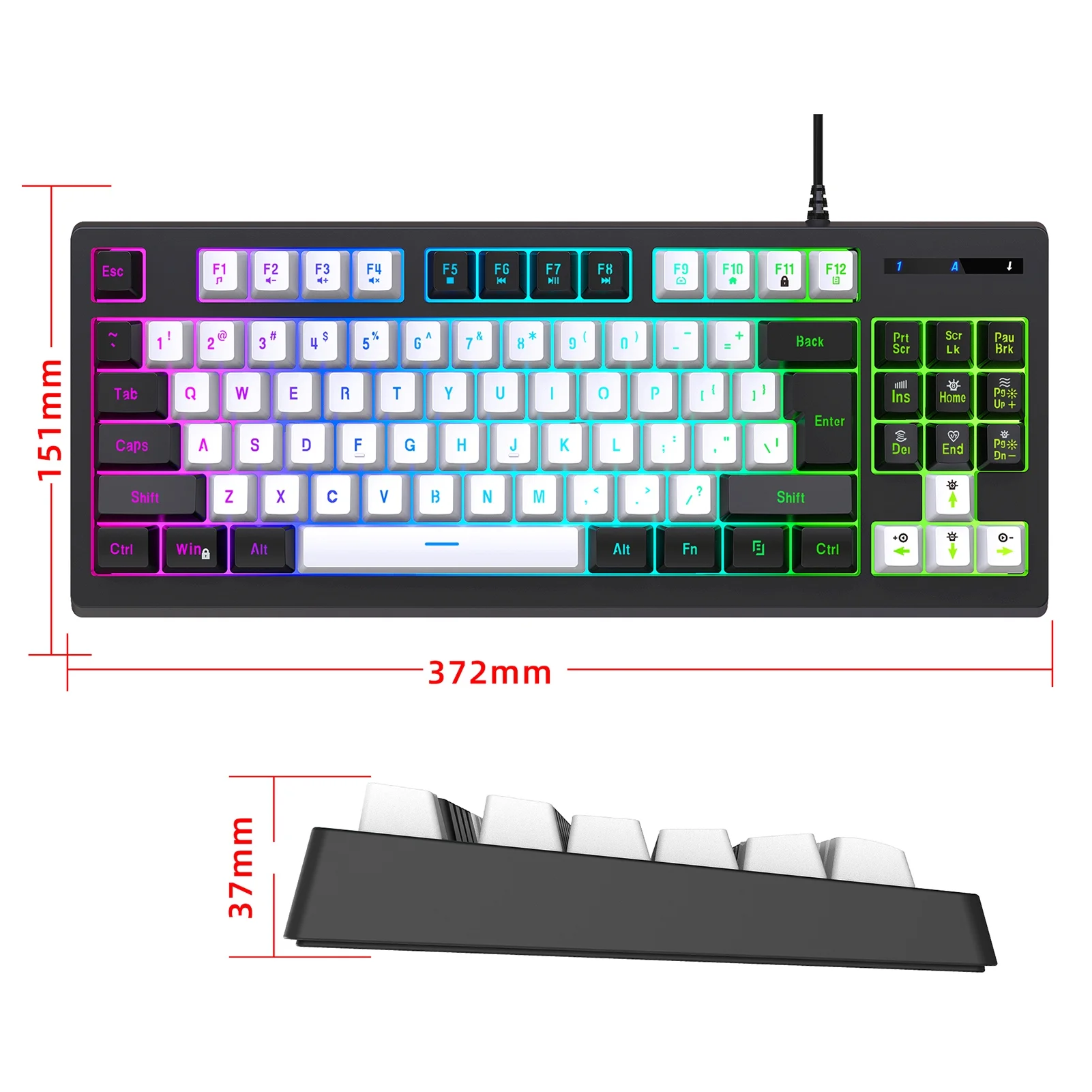 Keyboard,Wired K87 Adjustable A877 Wired But Super Feel Buzhi Conflict-free Membrane But 25-key Conflict-free Membrane Eryue 87-key Huiop