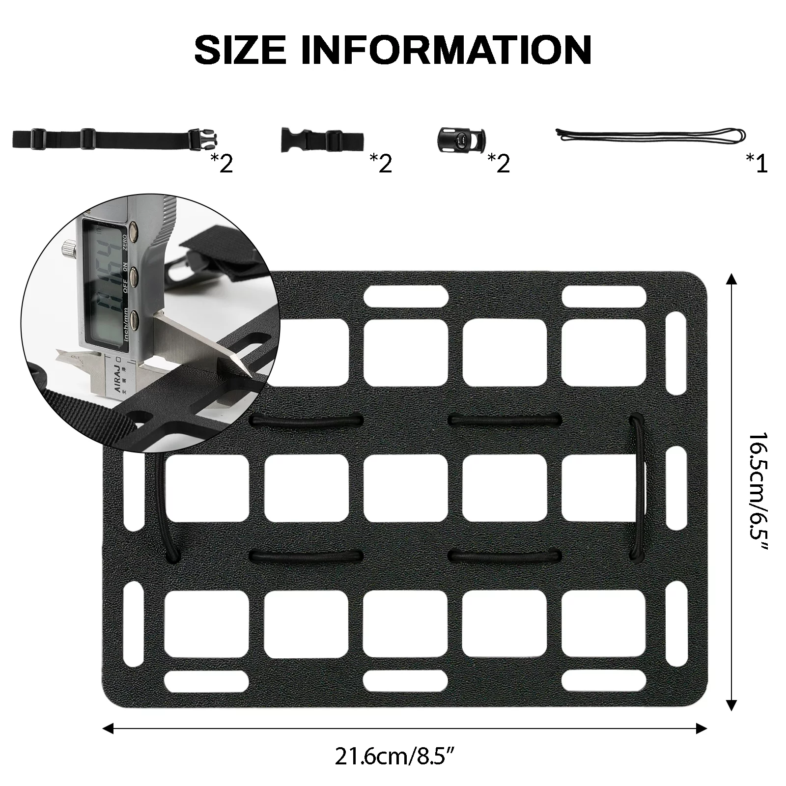 2 Pcs Tactical Rigid MOLLE Panel Vehicle Car Seat Headrest Back Storage Organizer