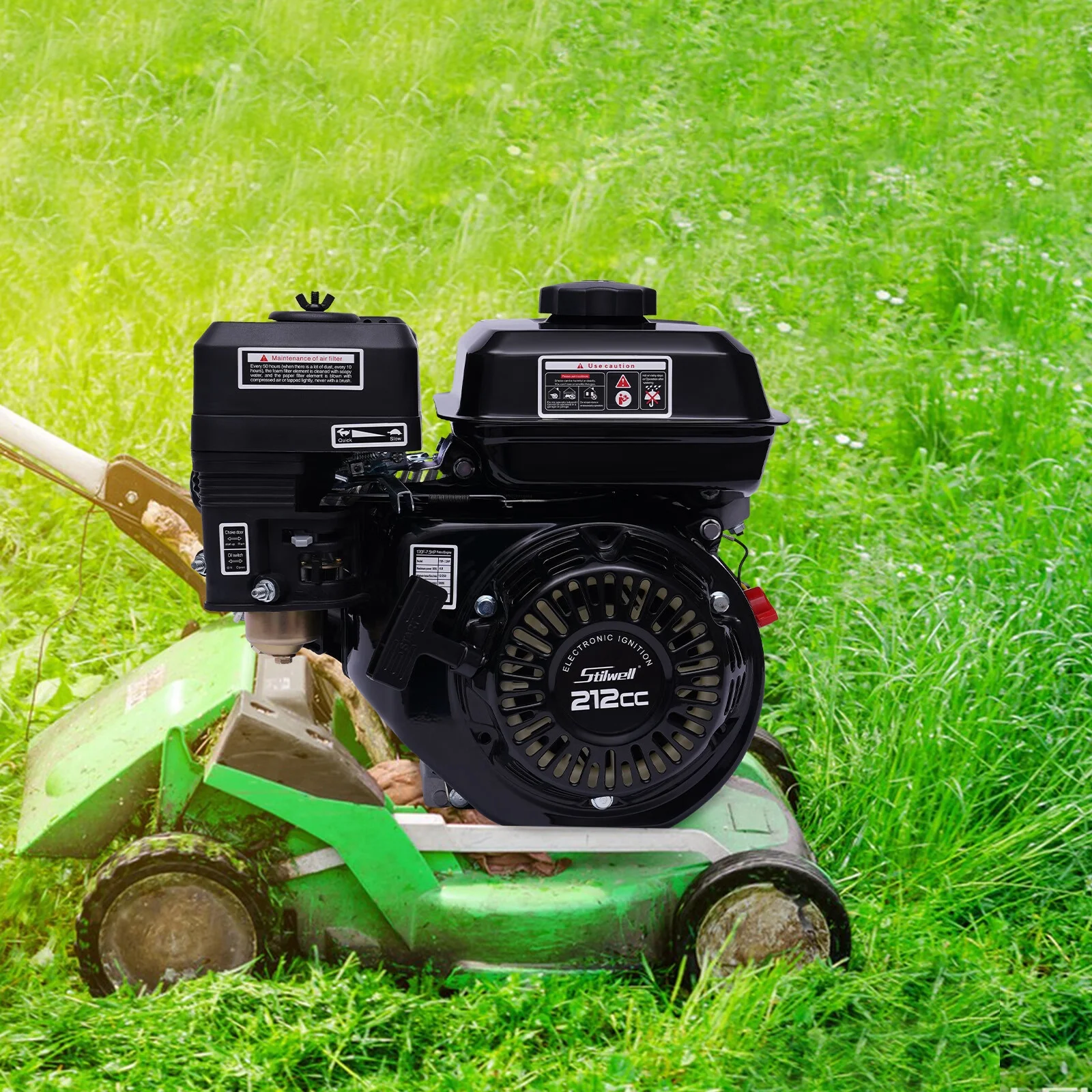 Aiqidi 7.5HP 4-Stroke 212CC Gasoline Engine Air Cooled Pull Start Gas Engine Motor for Honda GX160 OHV Replacement