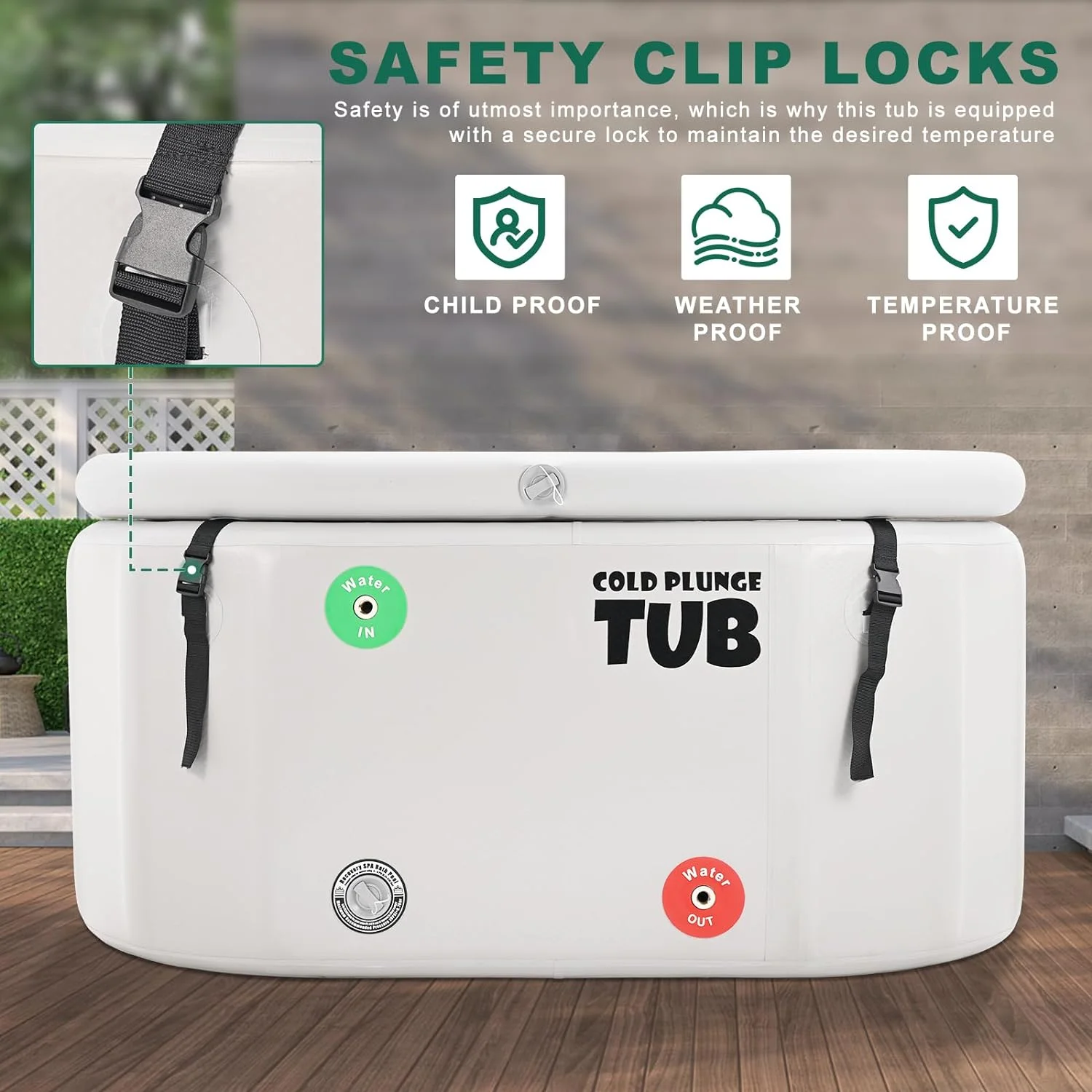 Slsy 211 Gallons Cold Plunge Tub for Athletes, Inflatable Ice Bath Tub for Recovery and Cold Water Therapy, Ice Tubs for Cold Plunge, Water Chiller Compatible Ice Baths XL 59.1in*34.6in*25.6in