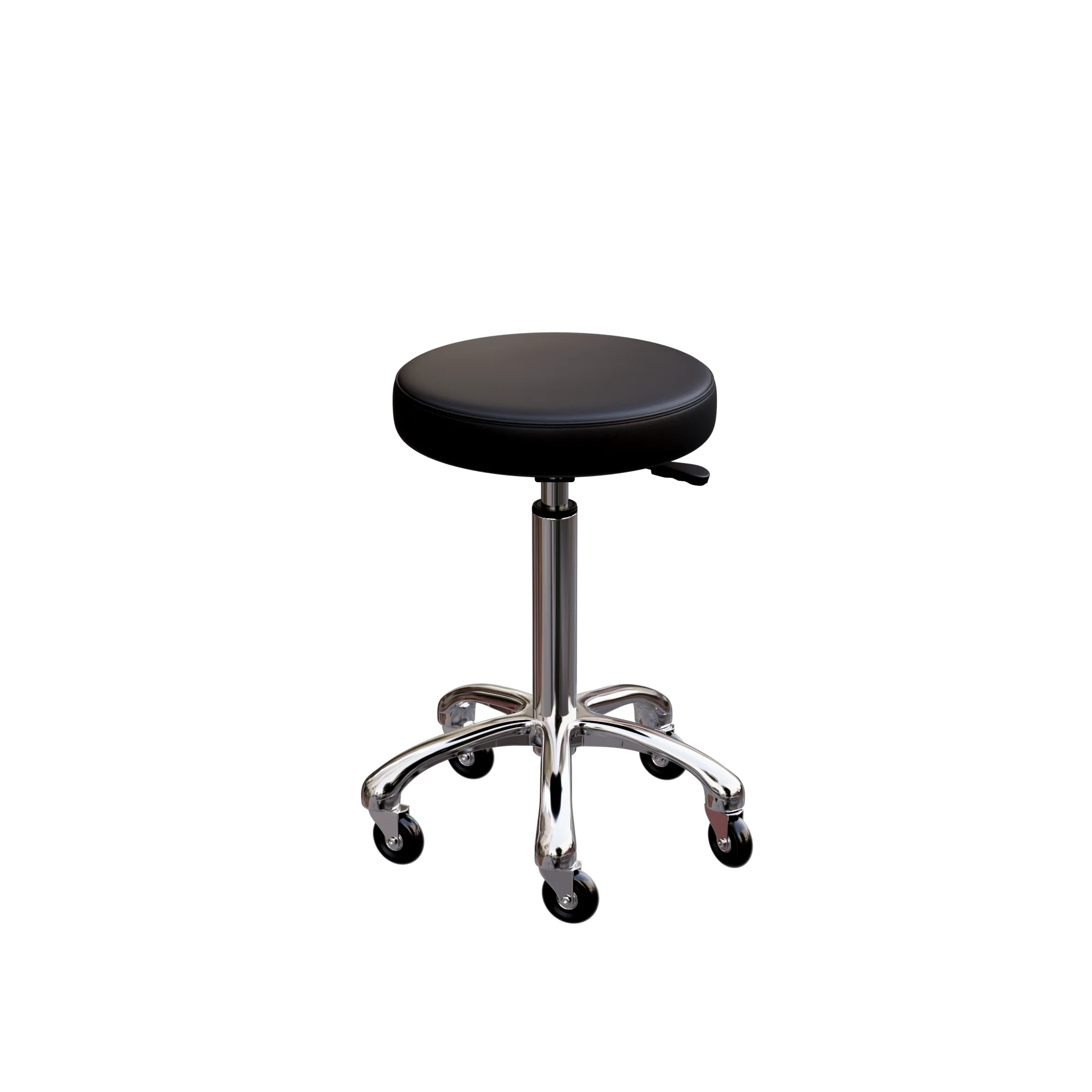 Spa Numa BUTTON Stool in Black with Metal Base - 1023A
