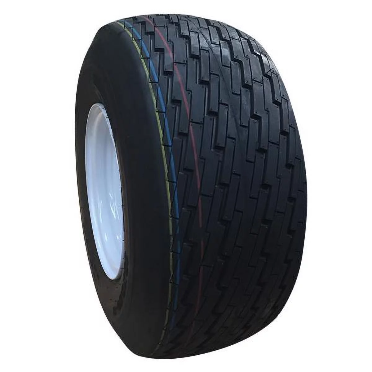 Teledu 18x8.50-8 LRB 4 PR Bias Golf Cart Tires 4 Lug White Wheel QM510