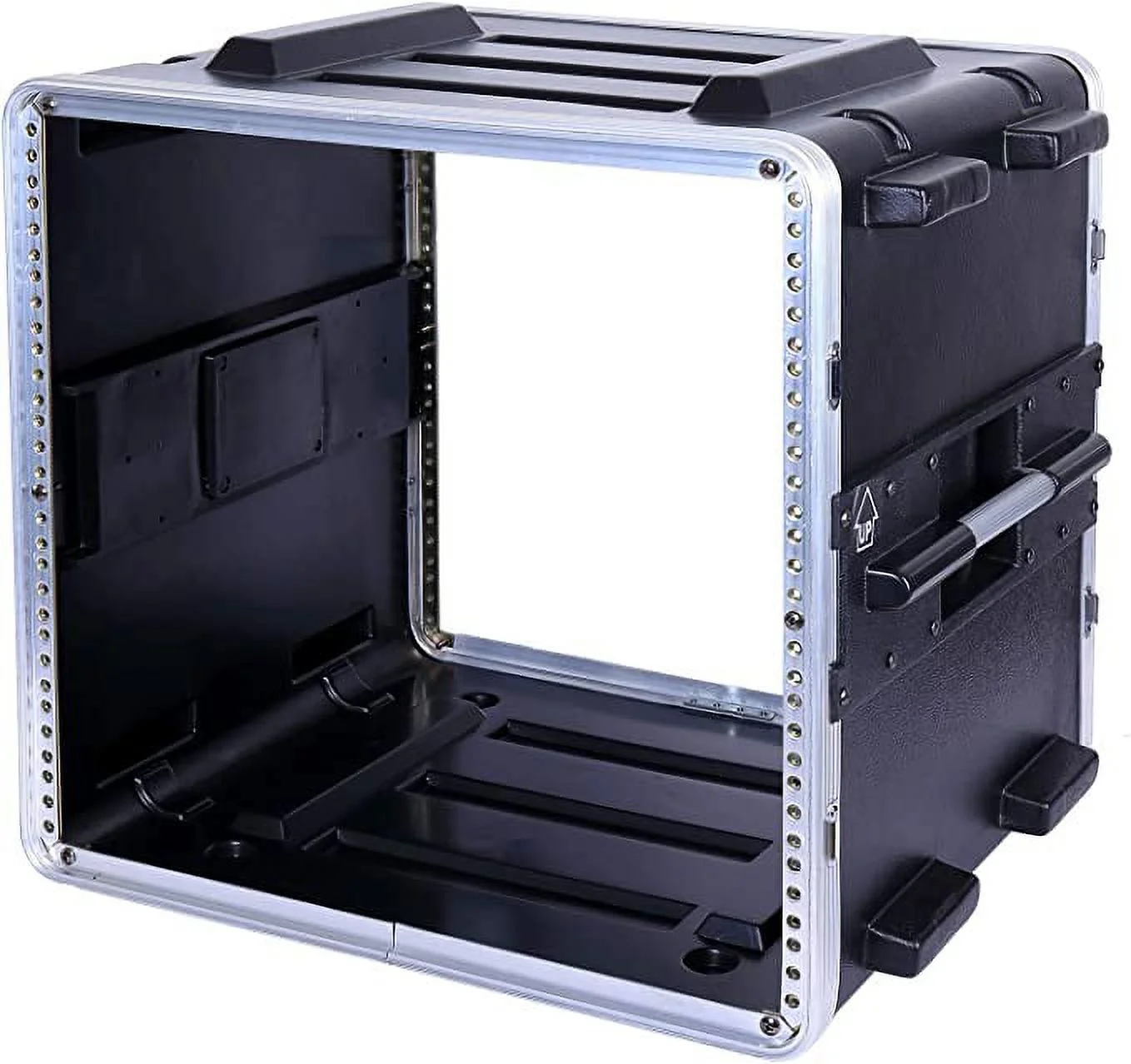 Crossrock Stackable 10U Rack Case, Standard 19.25” Depth, Polyethylene Hard-Shell Construction with Heavy Duty Hardware-Black