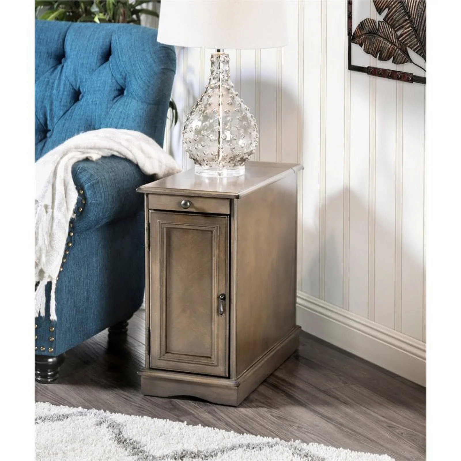 Bowery Hill Storage End Table in Gray