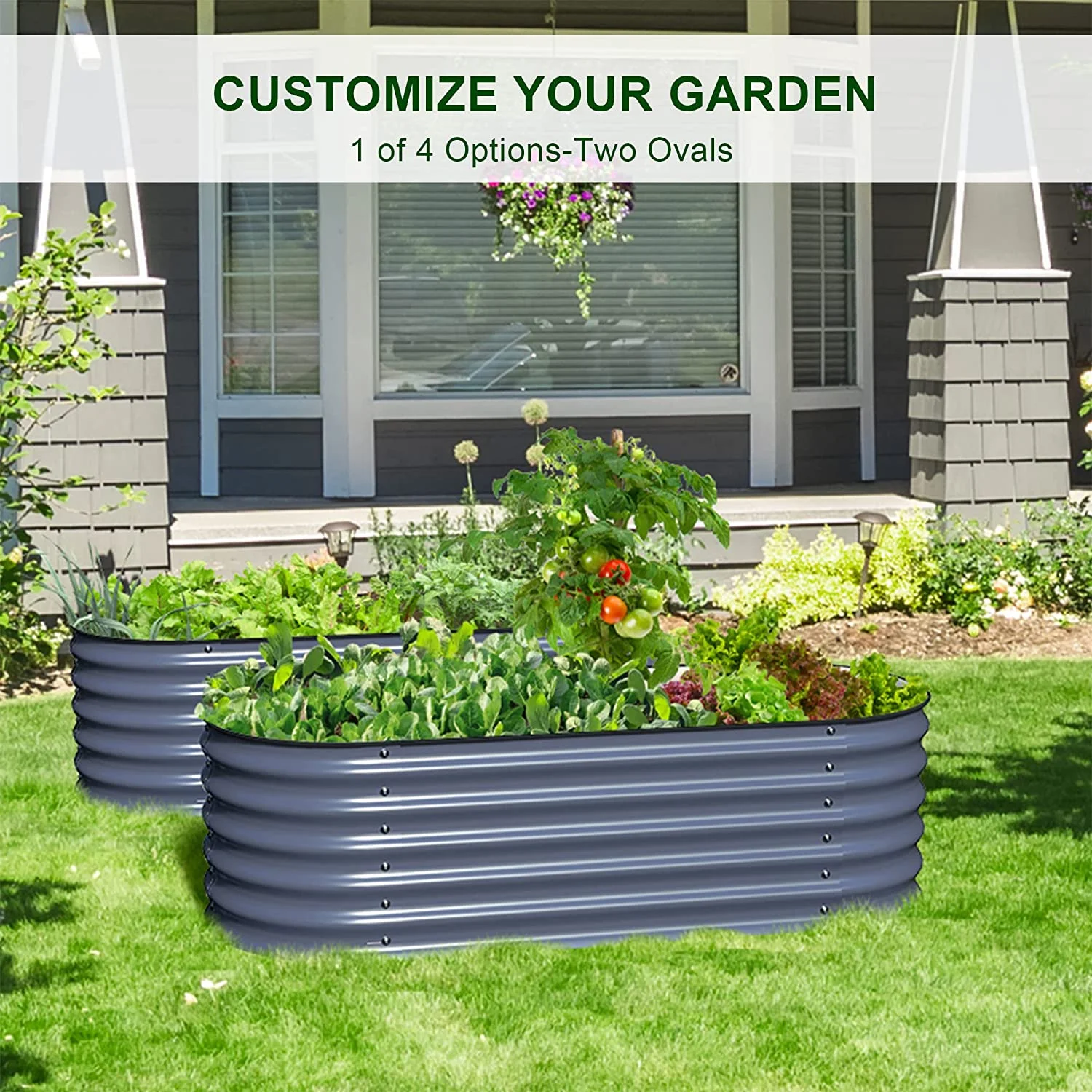 Modular Galvanized Raised Garden Beds Outdoor Easy Quick Setup, 17