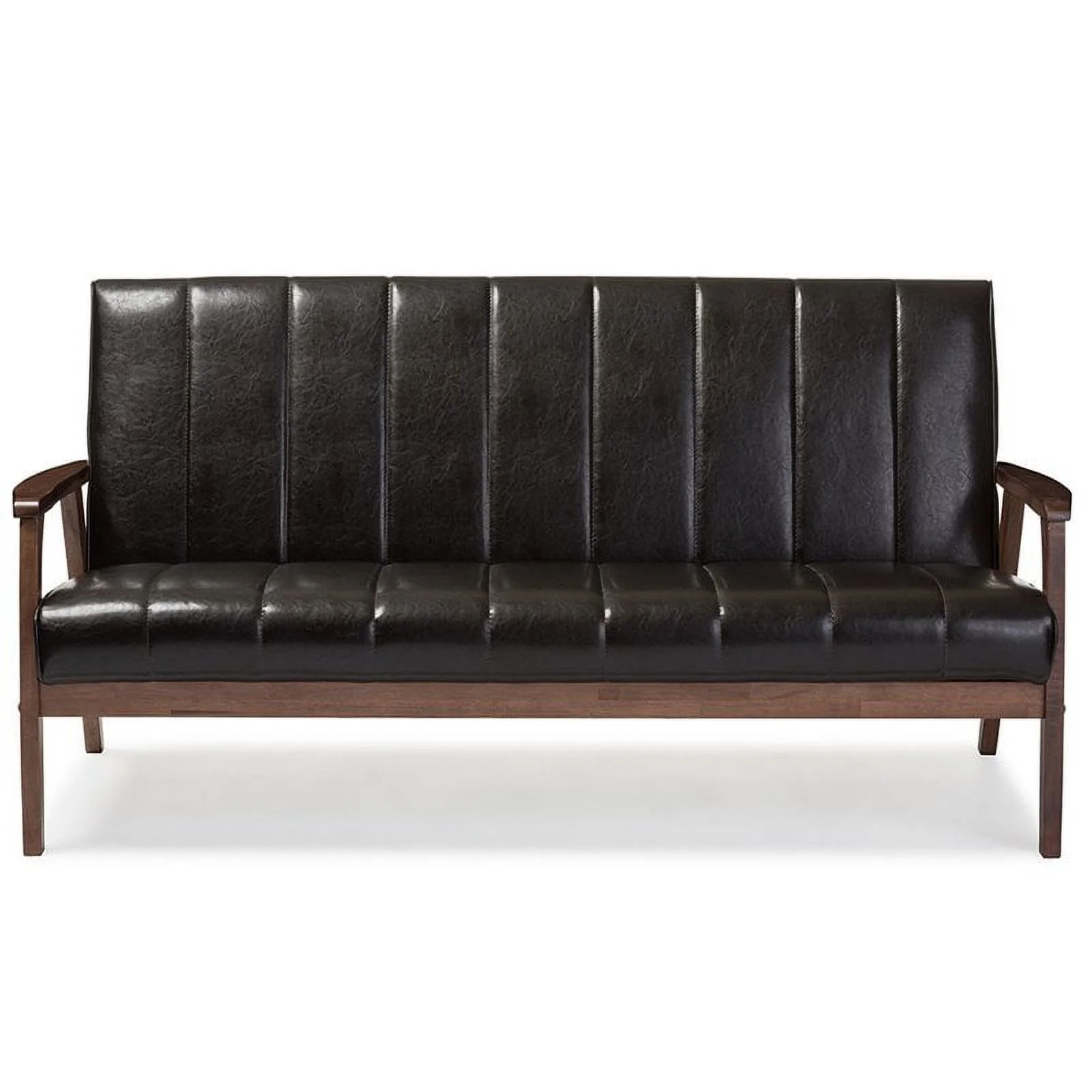 Home Square 2 Piece Living Room Set with Sofa and Loveseat in Dark Brown