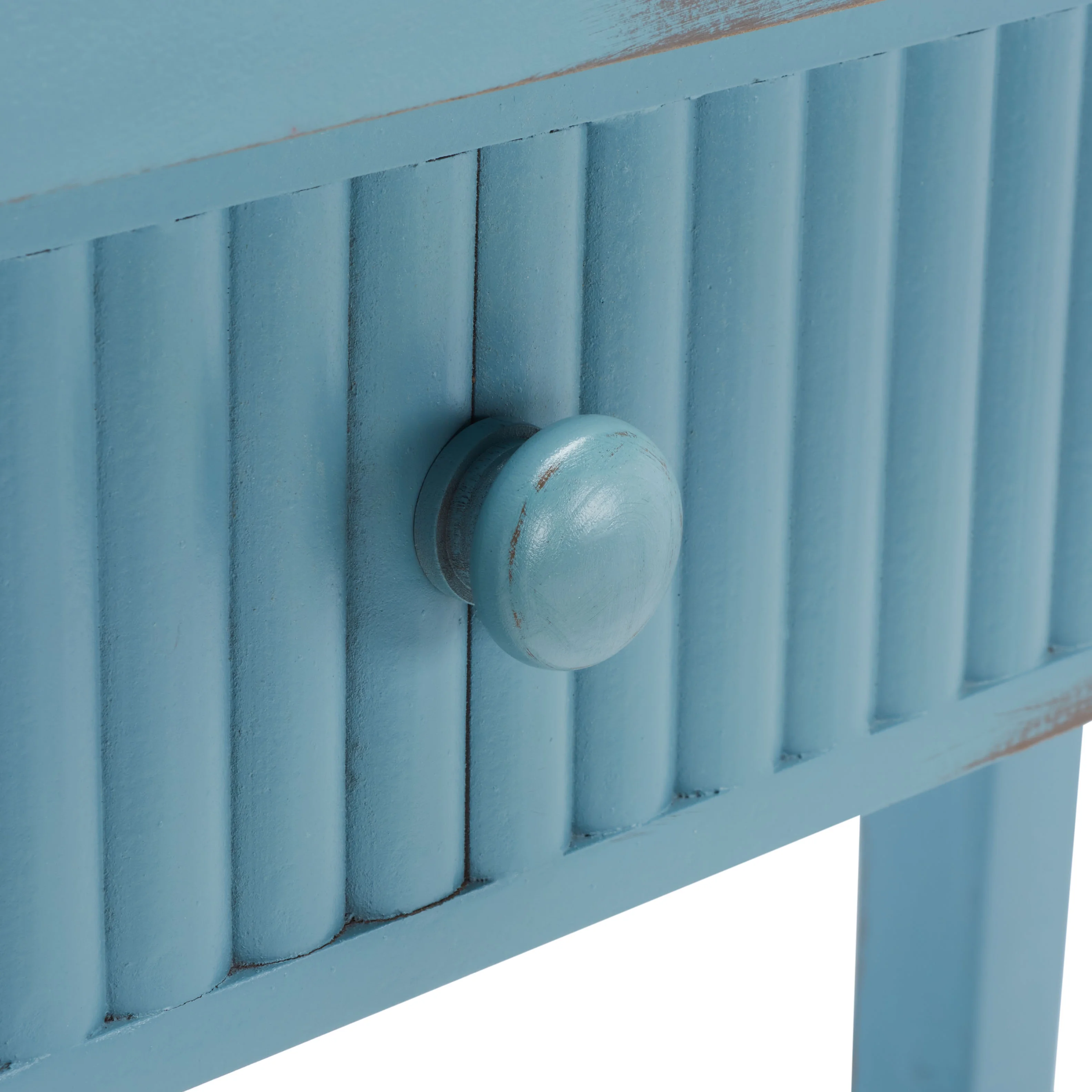 SAFAVIEH Beale Amish Blue Wood Console Table with Drawer (43.3 in. W x 15.8 in. D x 32 in. H)