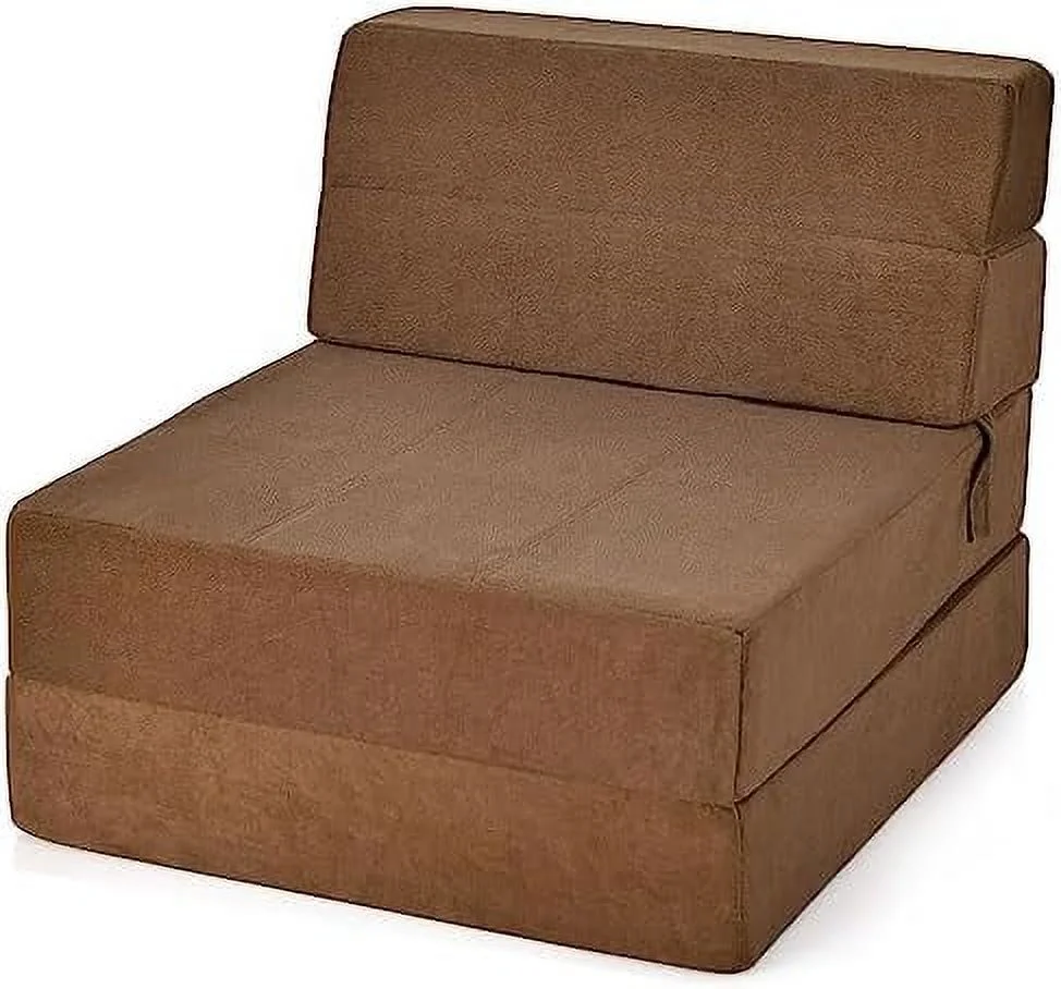 MQLIFEBOOM Convertible Sofa Bed  Floor Couch Sleeper  Folding Futon Guest Bed  Modern Chaise Lounge Upholstered Padded Cushion  Large Accent Chair Living Room Bedroom Black