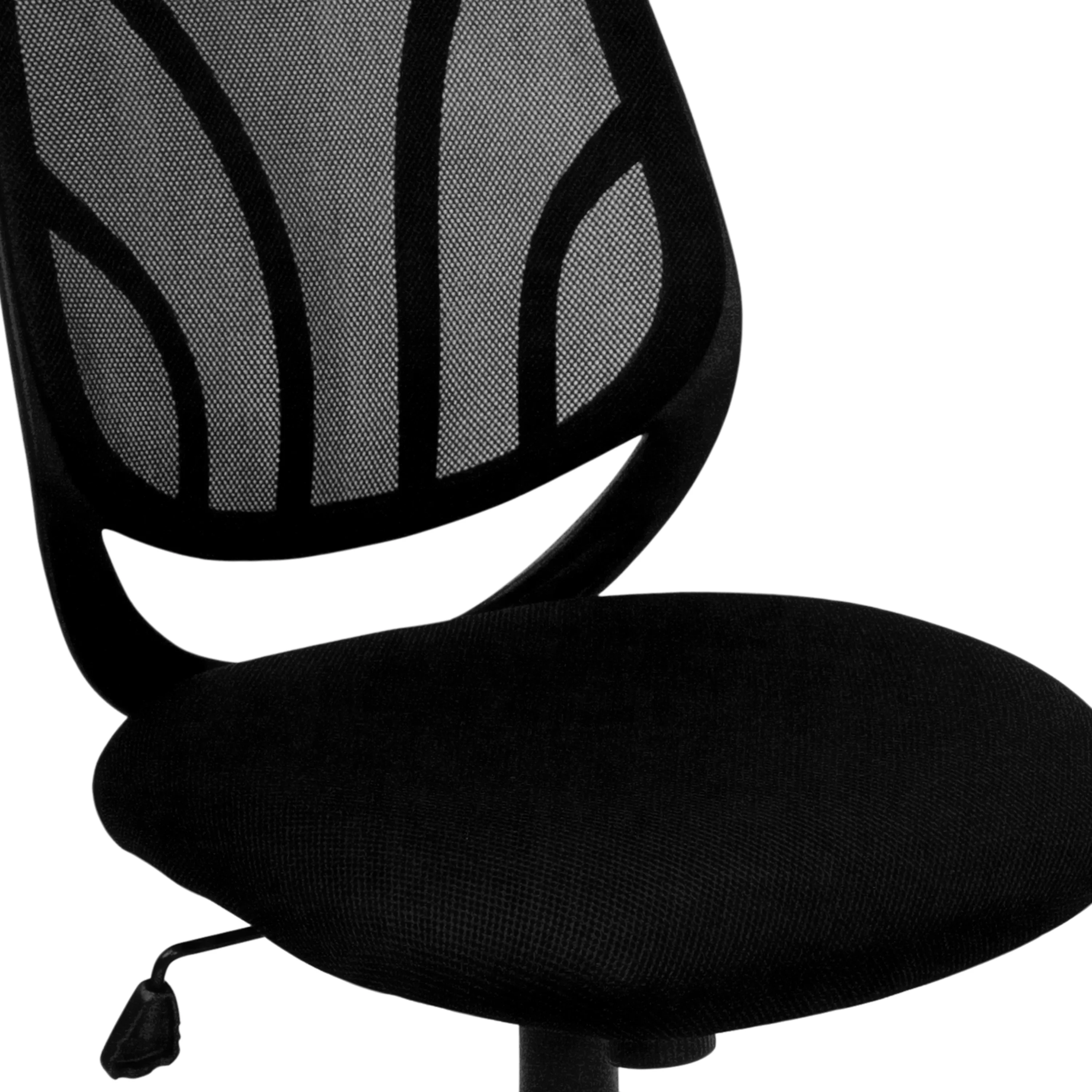 BizChair Y-GO Office Chair™ Mid-Back Black Mesh Swivel Task Office Chair