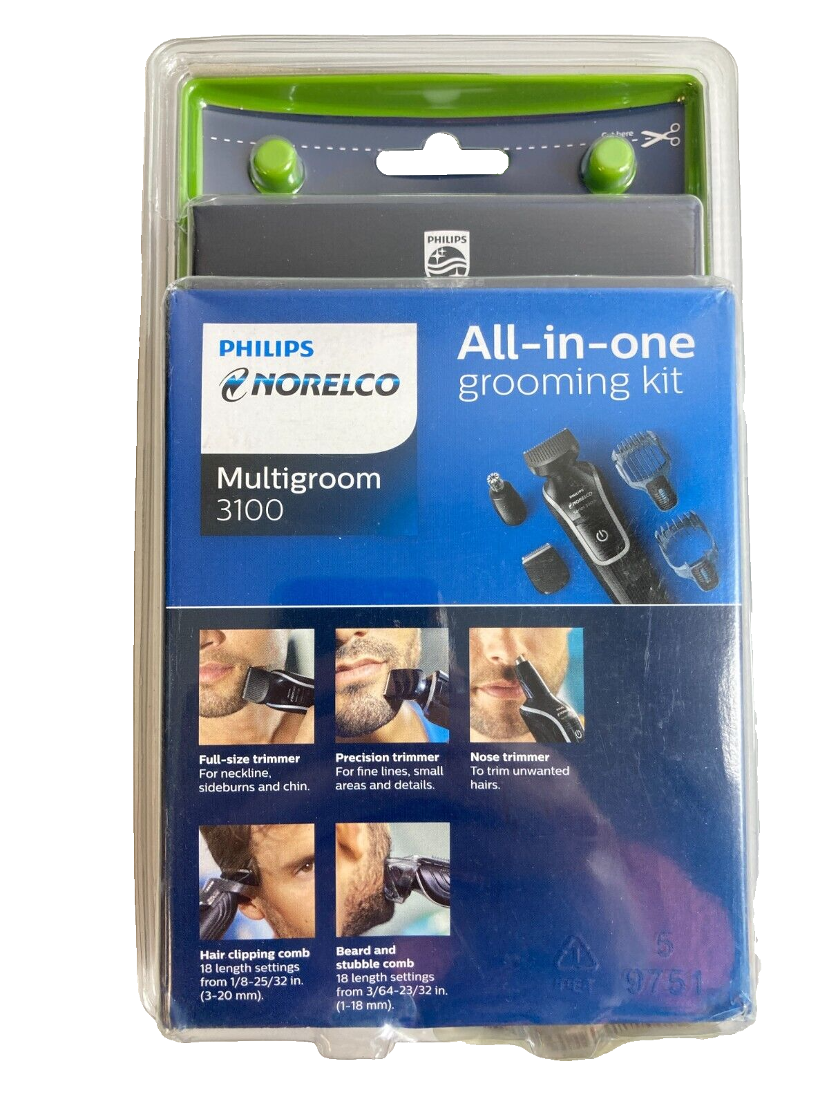 Philips Norelco MultiGroom 3100 Cordless Men's Grooming Kit New, Sealed