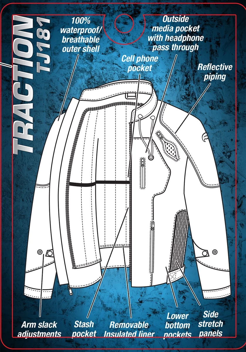 Fulmer, TJ181GRN2X, Men's Traction Motorcycle Jacket - Green, 2XL