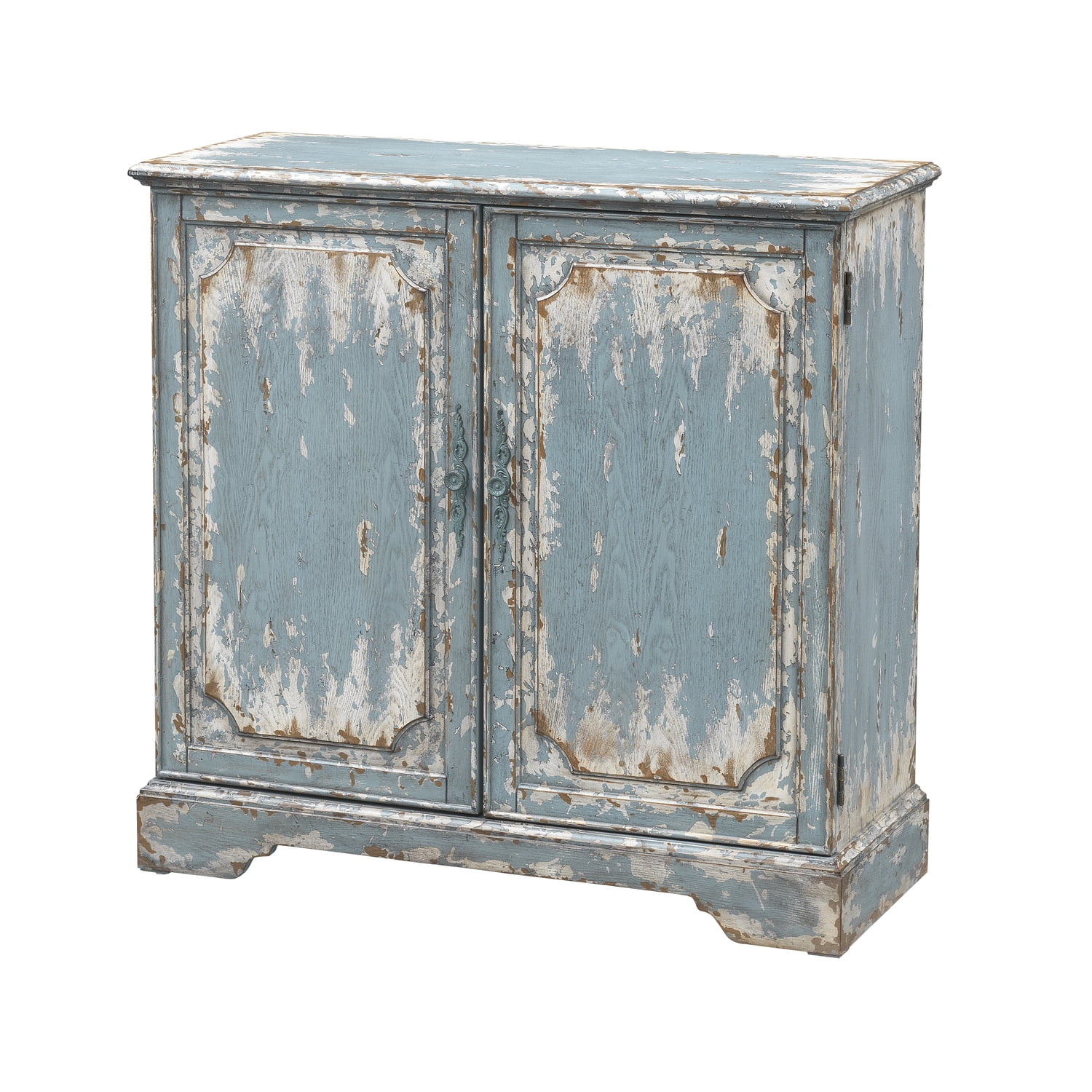Coast To Coast Imports Cabot Aged Blue & Cream Two Door Cabinet