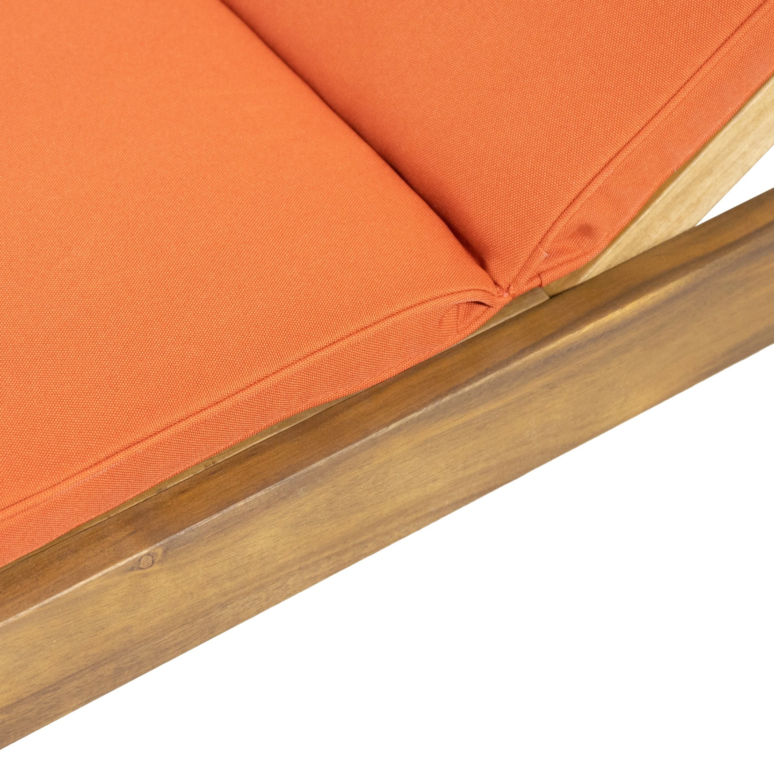 Christopher Knight Home Caily Outdoor Acacia Wood Outdoor Chaise Lounge with Cushions by  Orange