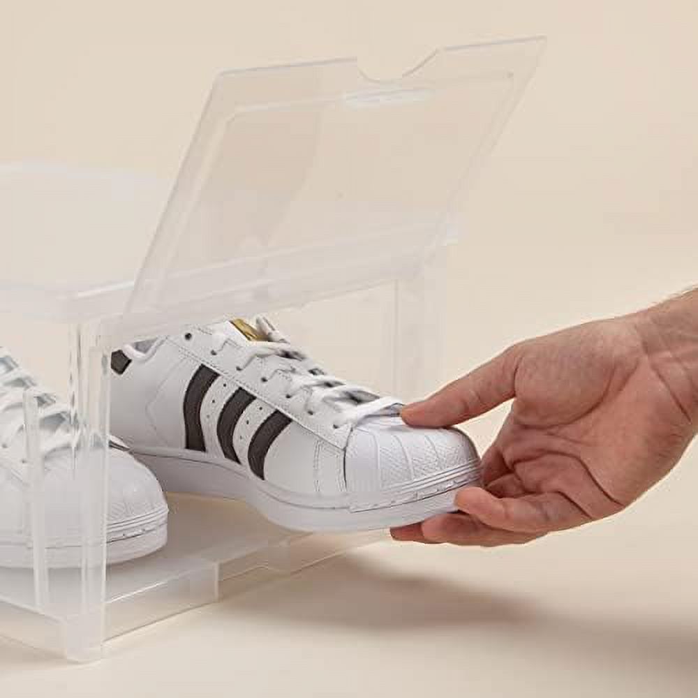 CHNBVC 6 Pack Super Wide Front Entry Stackable Shoe Box