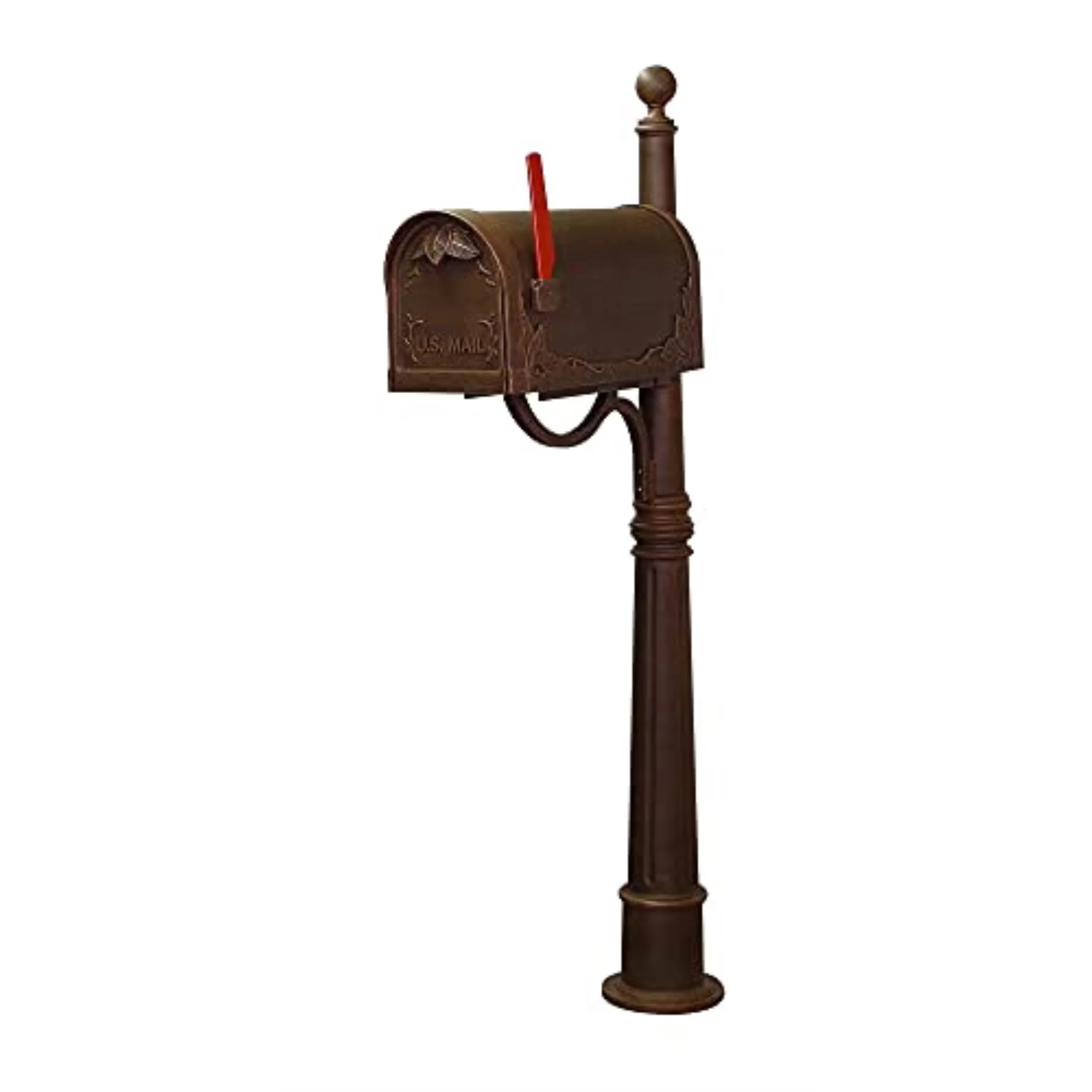 Floral Curbside Mailbox with Locking Insert and Ashland Mailbox Post
