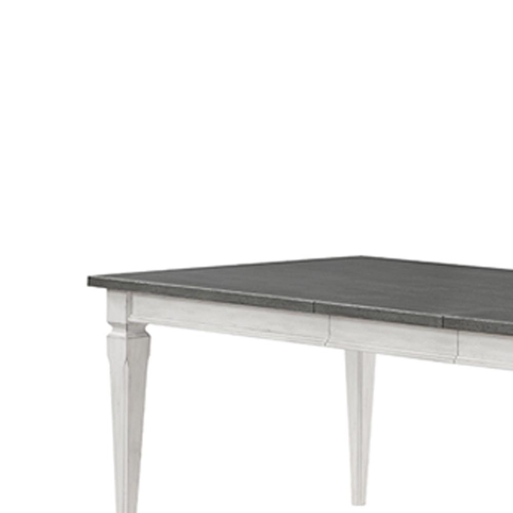 Acme Katia Dining Table, Gray & Weathered White Finish