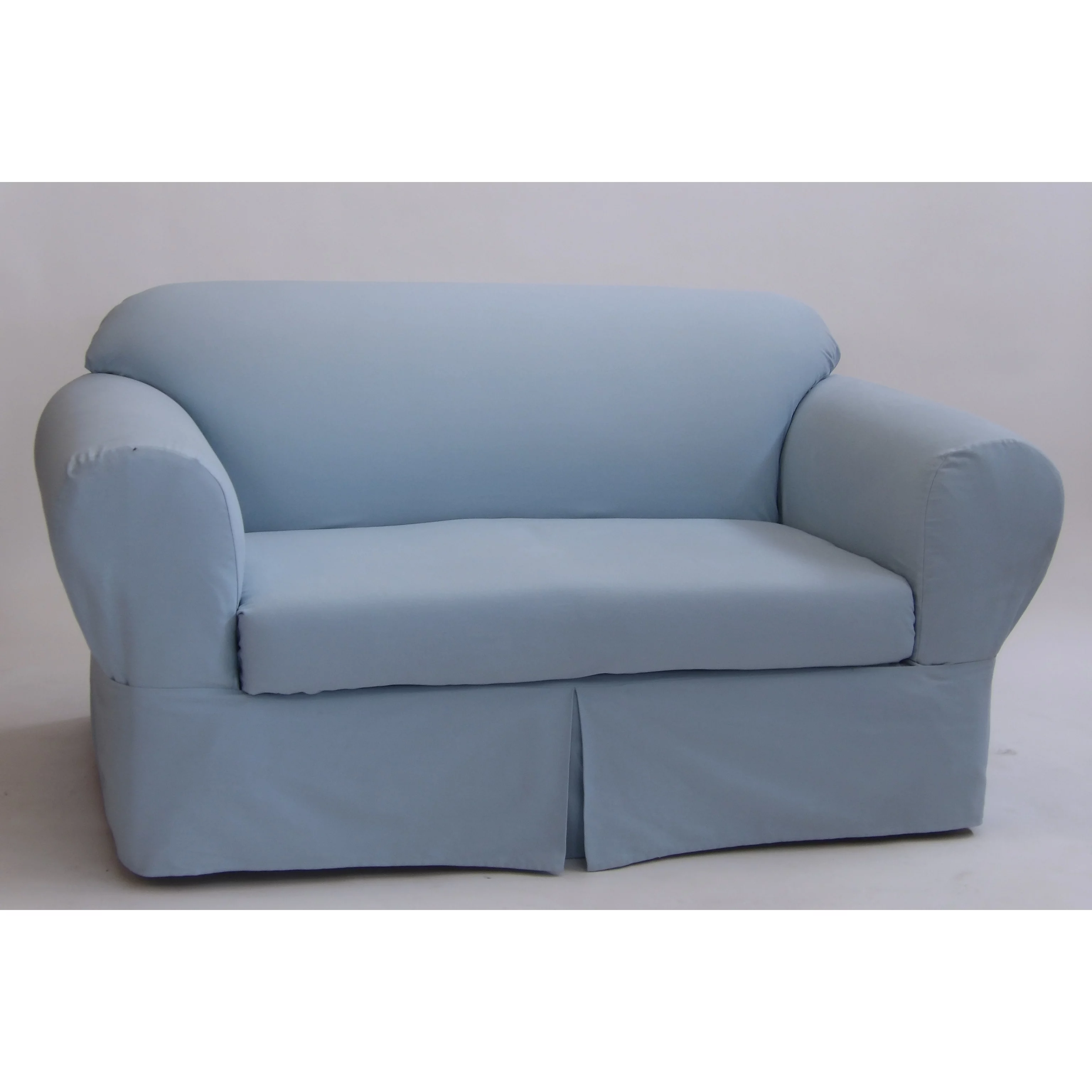 Brushed Cotton Twill 2 Piece Sofa Slipcover in Khaki