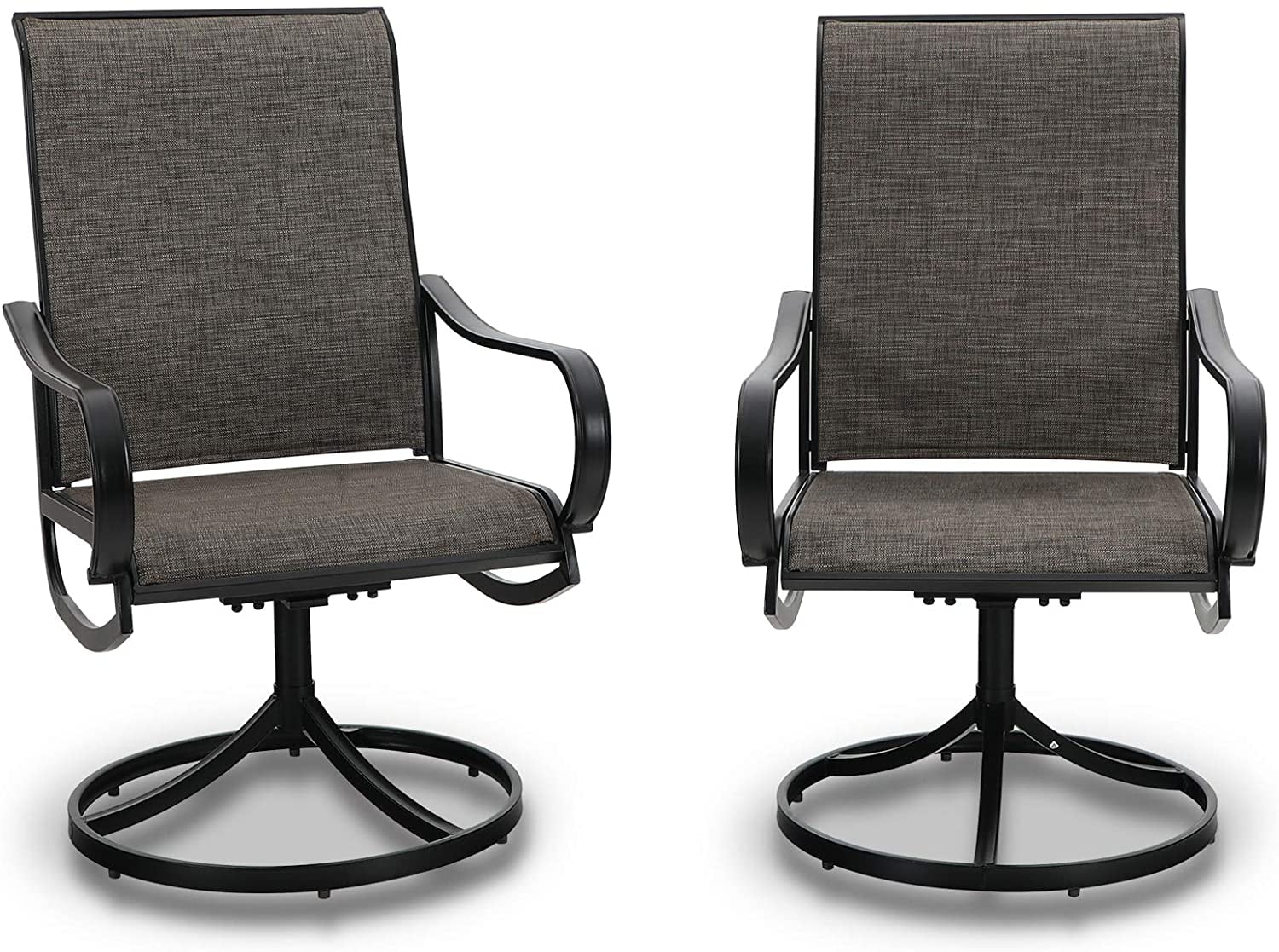 MF Studio 2PCS Outdoor Dining Chairs Swivel Steel Chairs with Breathable Textilene Fabric Suitable for Outdoor, Patio, Dining Room