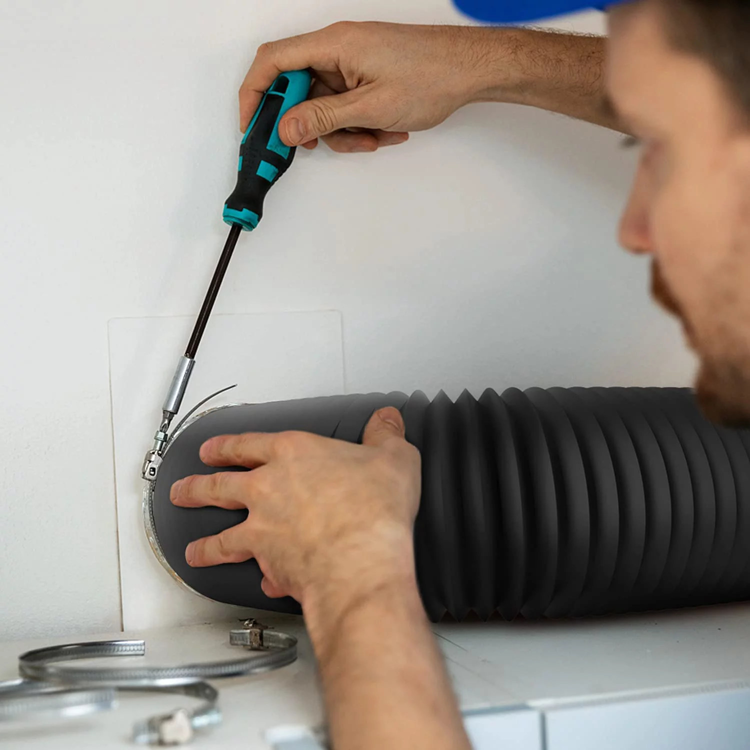 iPower Flexible 4 inch 25 Feet Aluminum Ducting 4 Layer Protection Dryer Vent Hose,Black