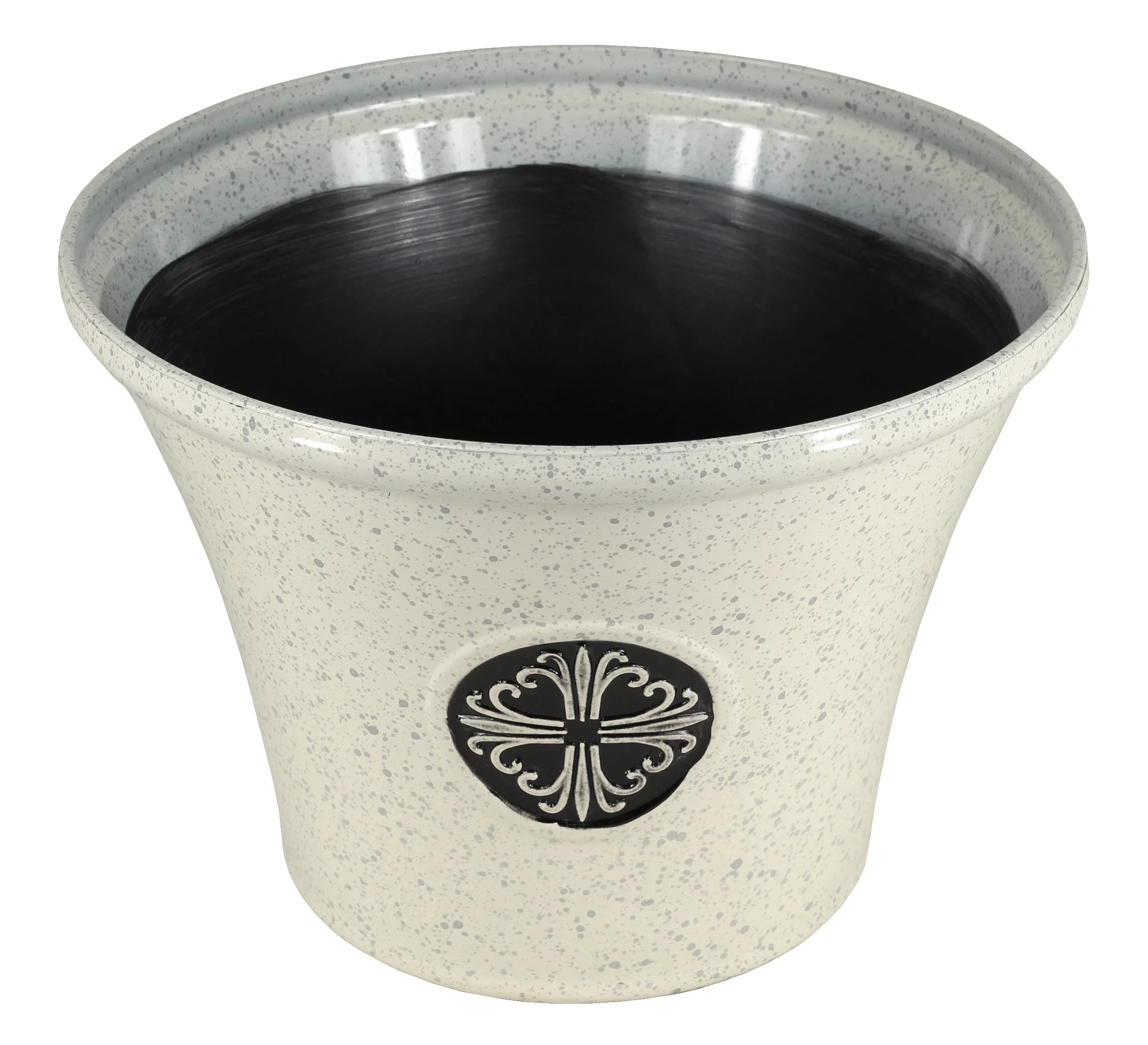 Garden Elements Indoor/Outdoor Logo Large Plastic Modern Planter, Beige, 14.75