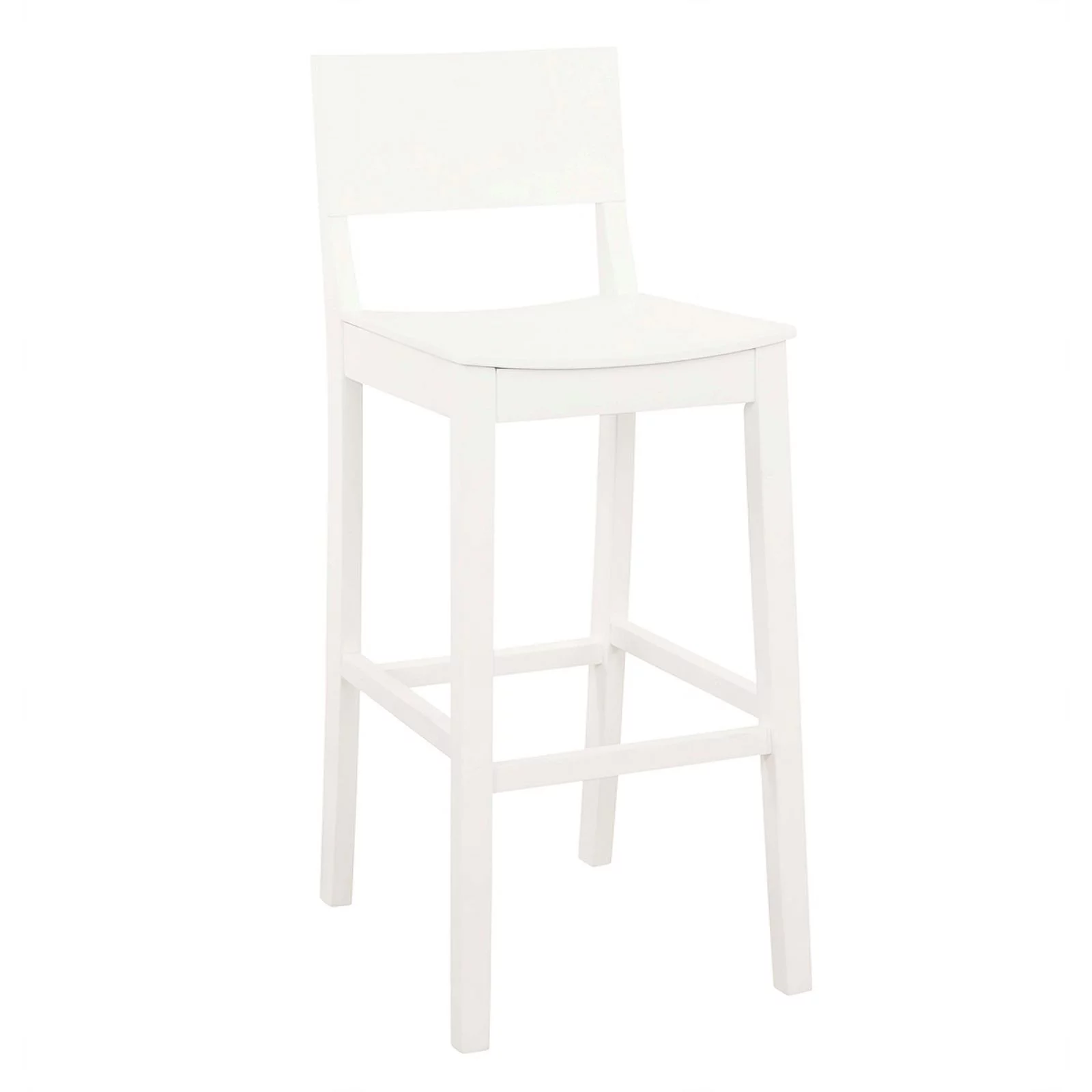Linon Burke Rubberwood Saddle Seat Bar Stools Set of Two in White