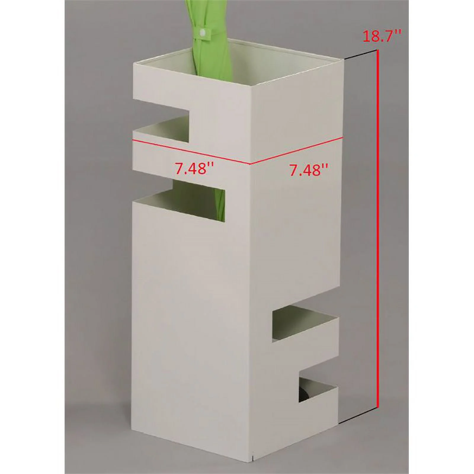 Pilaster Designs Landolt Metal Freestanding Umbrella Stand Rack in White