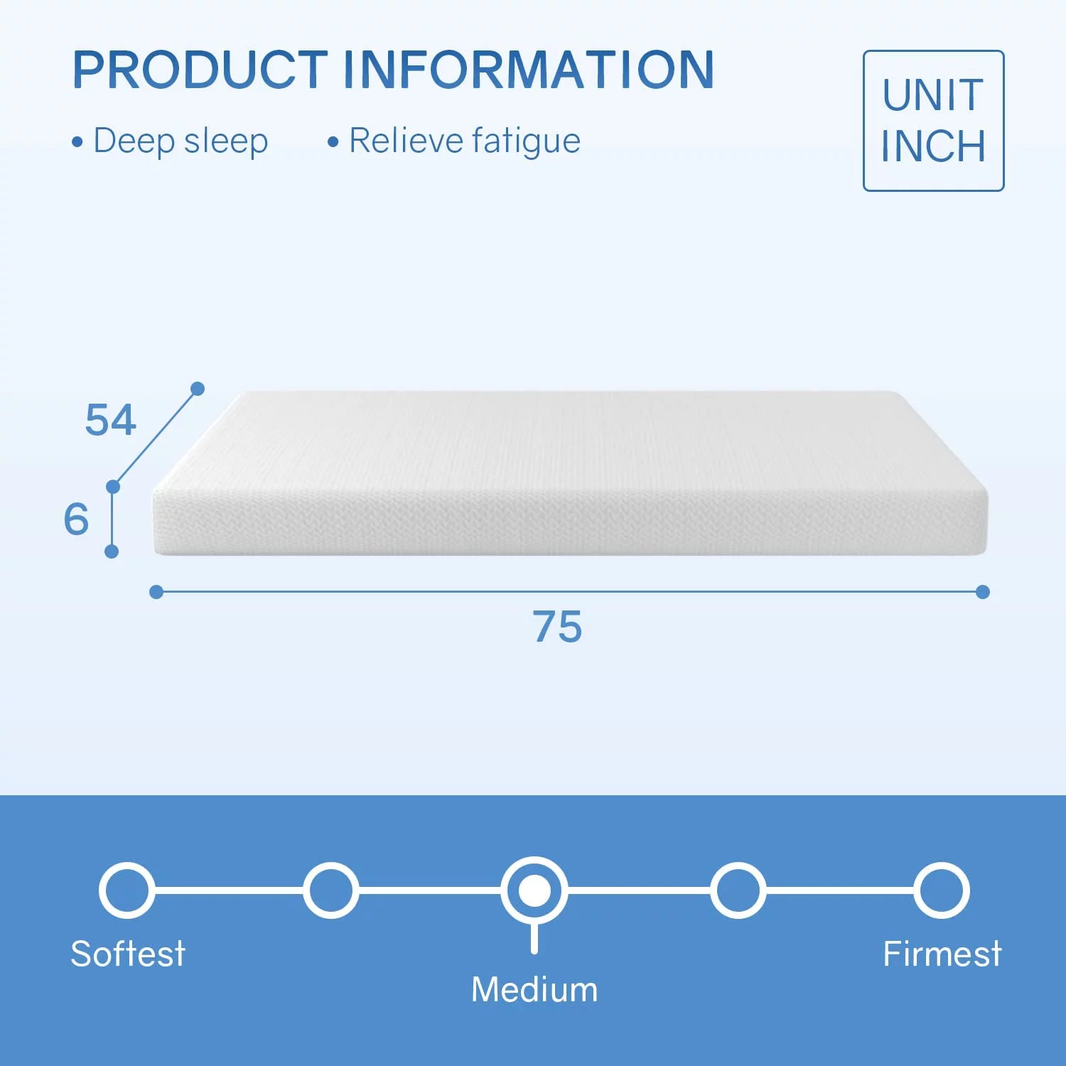 6 Inch Green Tea Memory Foam Mattress, Cooling Gel Infused, Full Size, Medium Firm