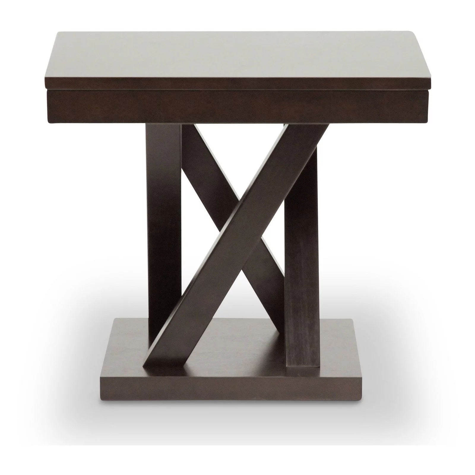 Baxton Studio Everdon Dark Brown Modern End Table