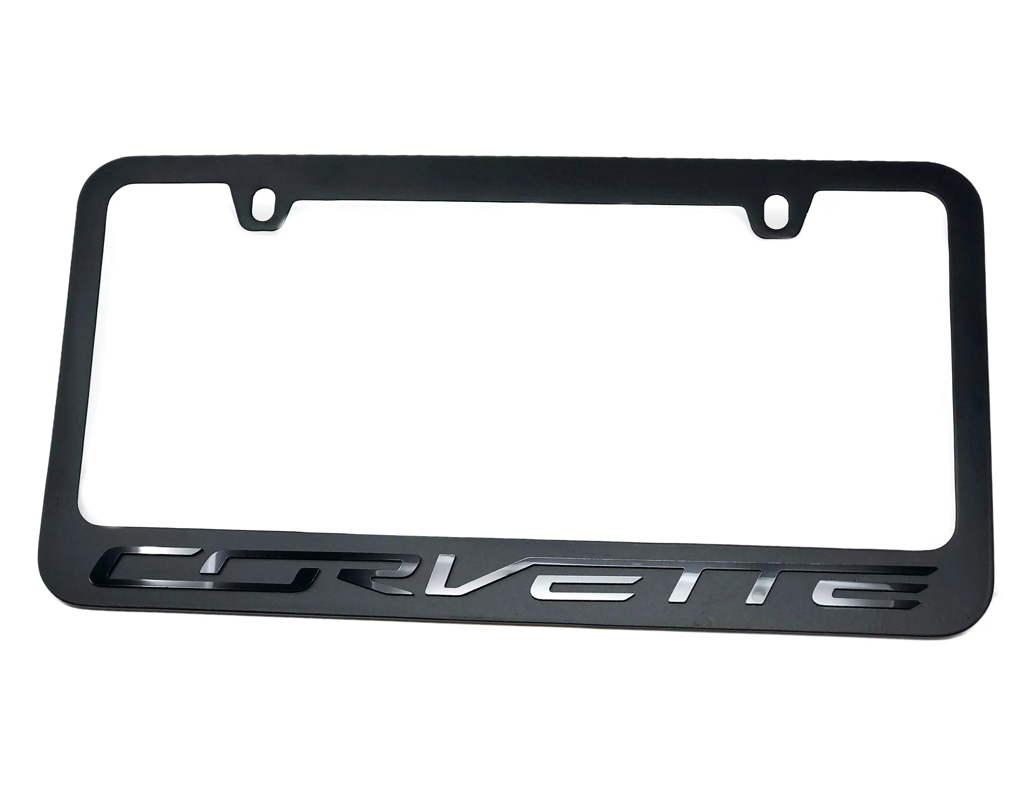 C7 Corvette License Plate Frame - Black w/ Black Script