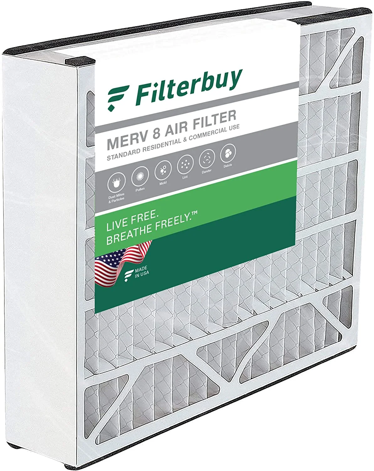 Filterbuy 20x20x5 MERV 8 Pleated HVAC AC Furnace Air Filters for Trion Air Bear 255649-103 (1-Pack)