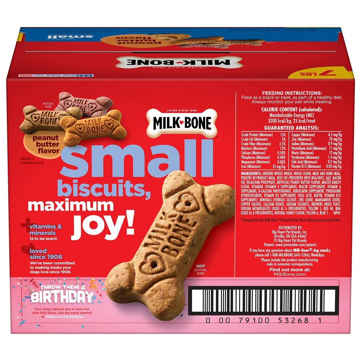 Milk Bone Milk-Bone Peanut Butter Flavor Naturally and Artificially Flavored Dog Biscuits, Crunchy Dog Treats, 7 Pounds