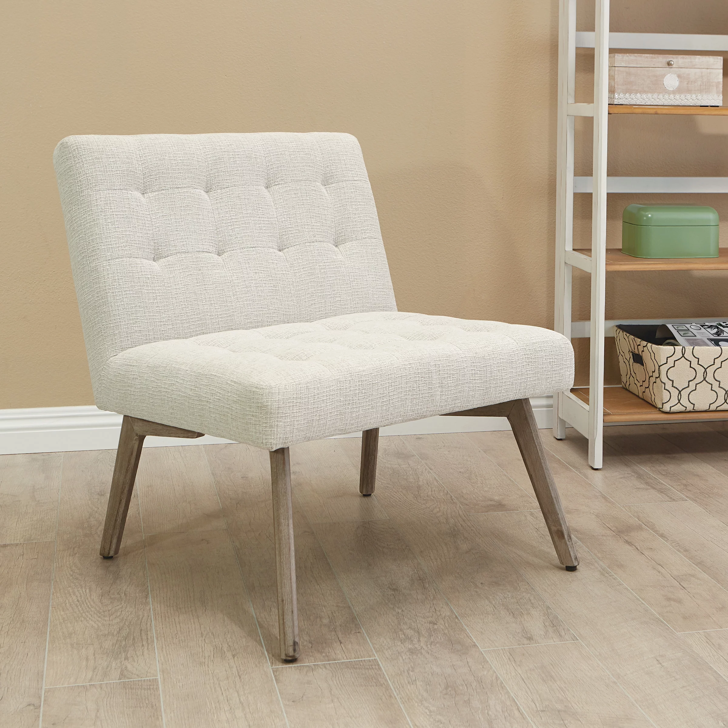 OSP Home Furnishings Sadie Chair in Cottage Fabric and Grey Legs
