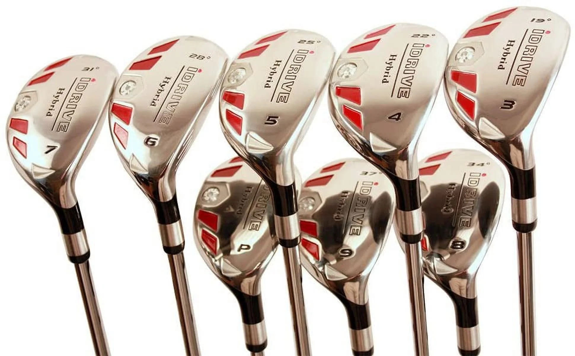 Senior Women's Golf Clubs All Ladies iDrive Hybrids Complete Set Includes: #3, 4, 5, 6, 7, 8, 9, PW. Lady L Flex Right Handed Utility Easy Oversized Clubs. Perfect for 55+ Years Old