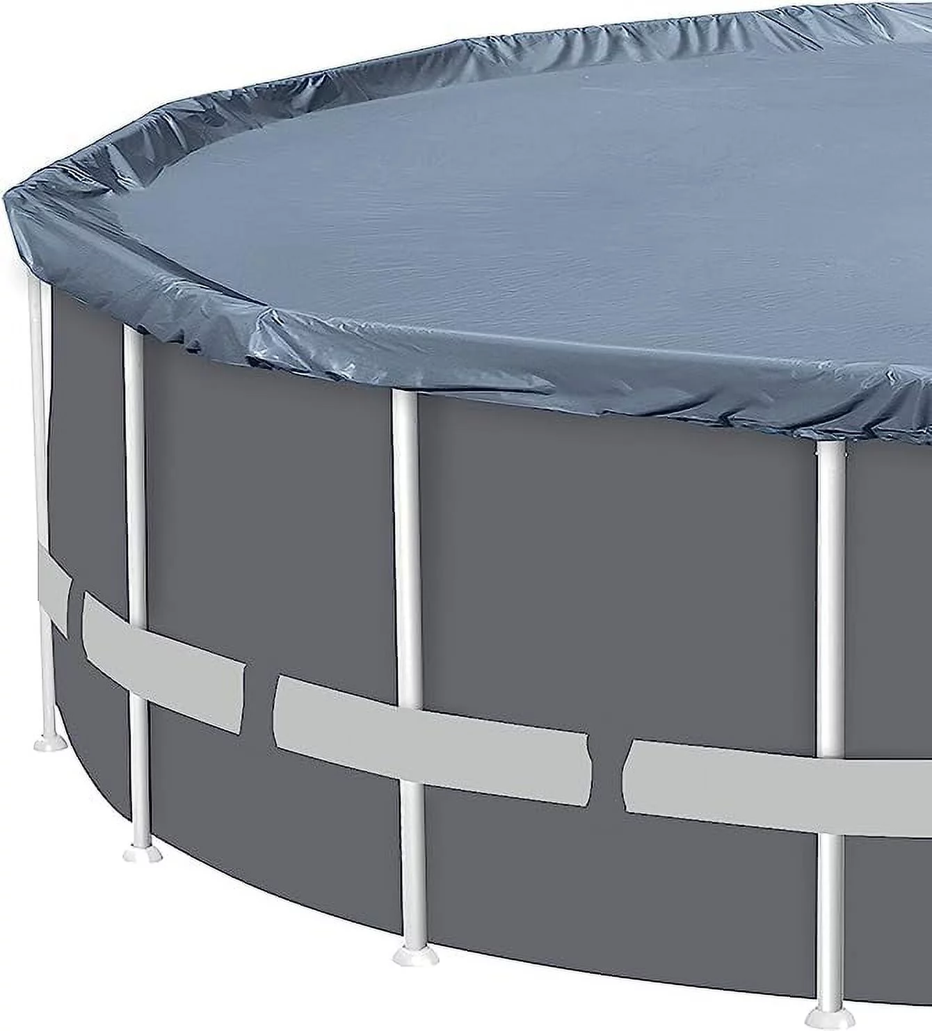 Bluebay Softsided Pool Grey with White Tubing 15ft Wide, 48in Deep by Sunneday