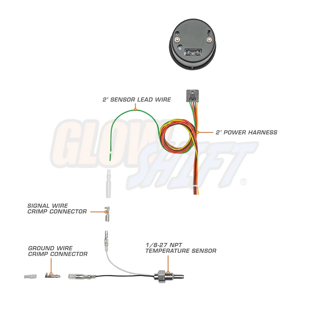 GlowShift | 2-1/16� (52mm) 10 Color Digital Series Water Temperature Gauge for Cars and Trucks