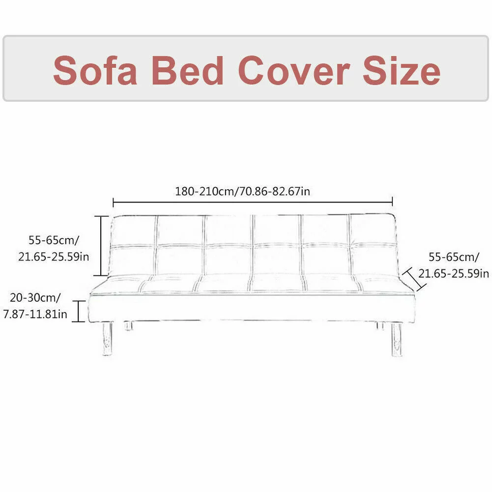 Topchances Armless Sofa cover stretch Futon cover Folding sofa bed cover couch bed cover Armless futon slipcover  (Dark Blue-feather   )