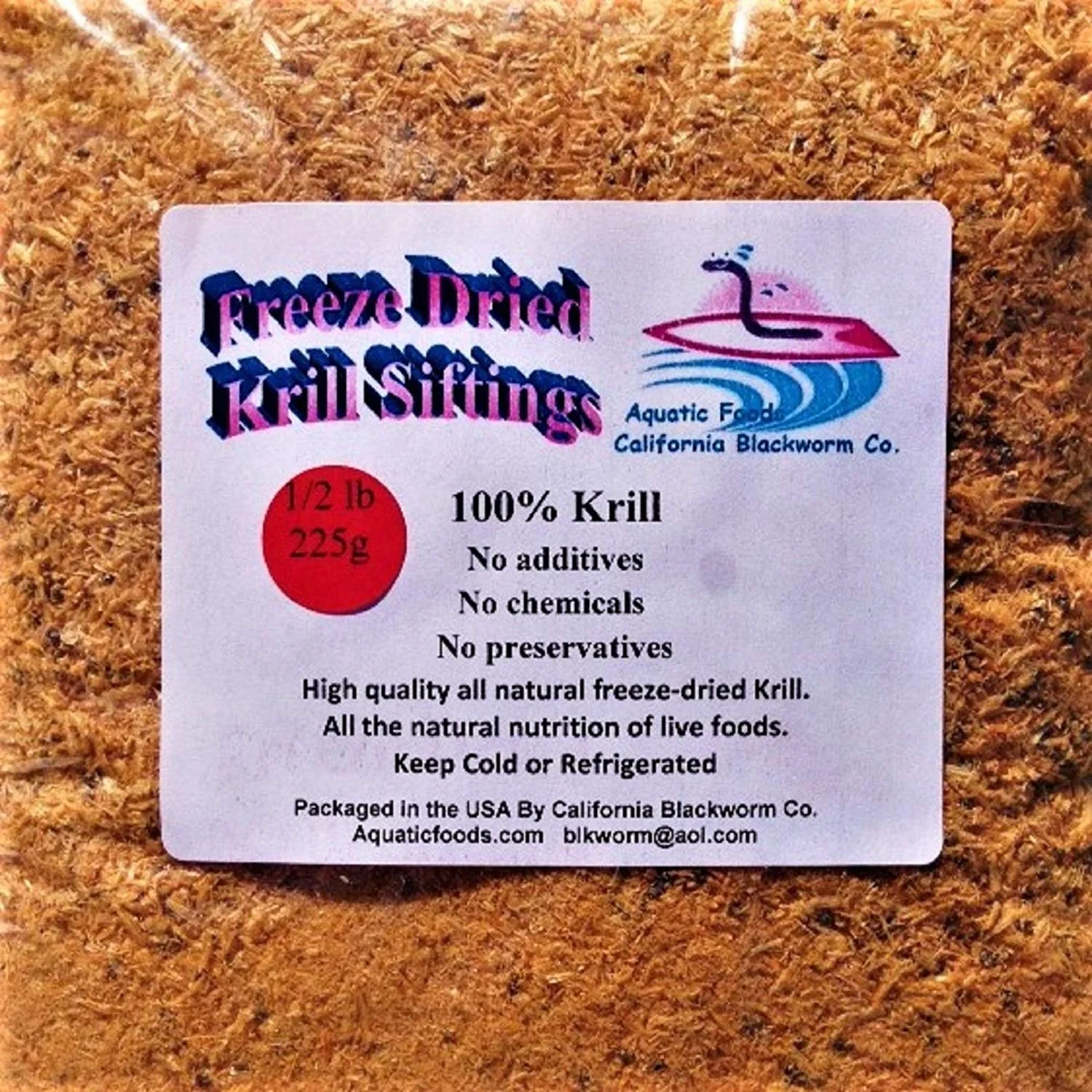 Aquatic Foods Freeze Dried Artic Krill Fine Powder Siftings 1/2-lb - Perfect for the DIY Fish Food Maker.