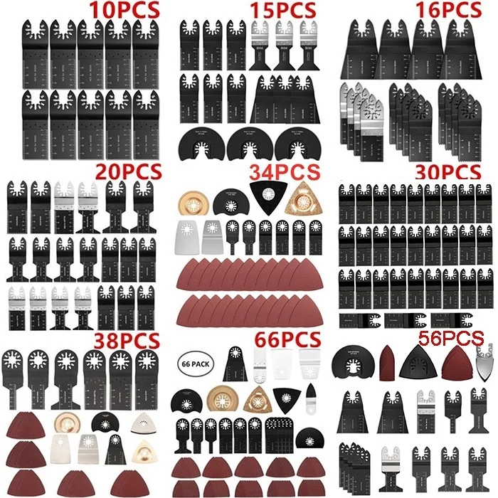 Willstar 38PCS Carbon Steel Coarse Cutter Saw Blades Bi-metal Straight Wood Mix Oscillating Multitool Power Tool Kit