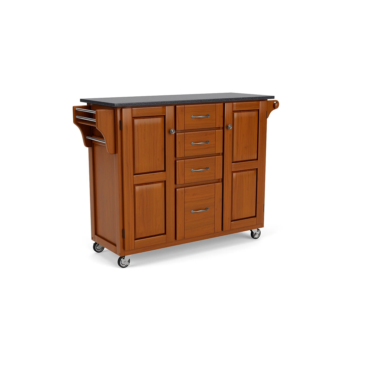 Homestock Natural BeautyBrown Wood Kitchen Cart
