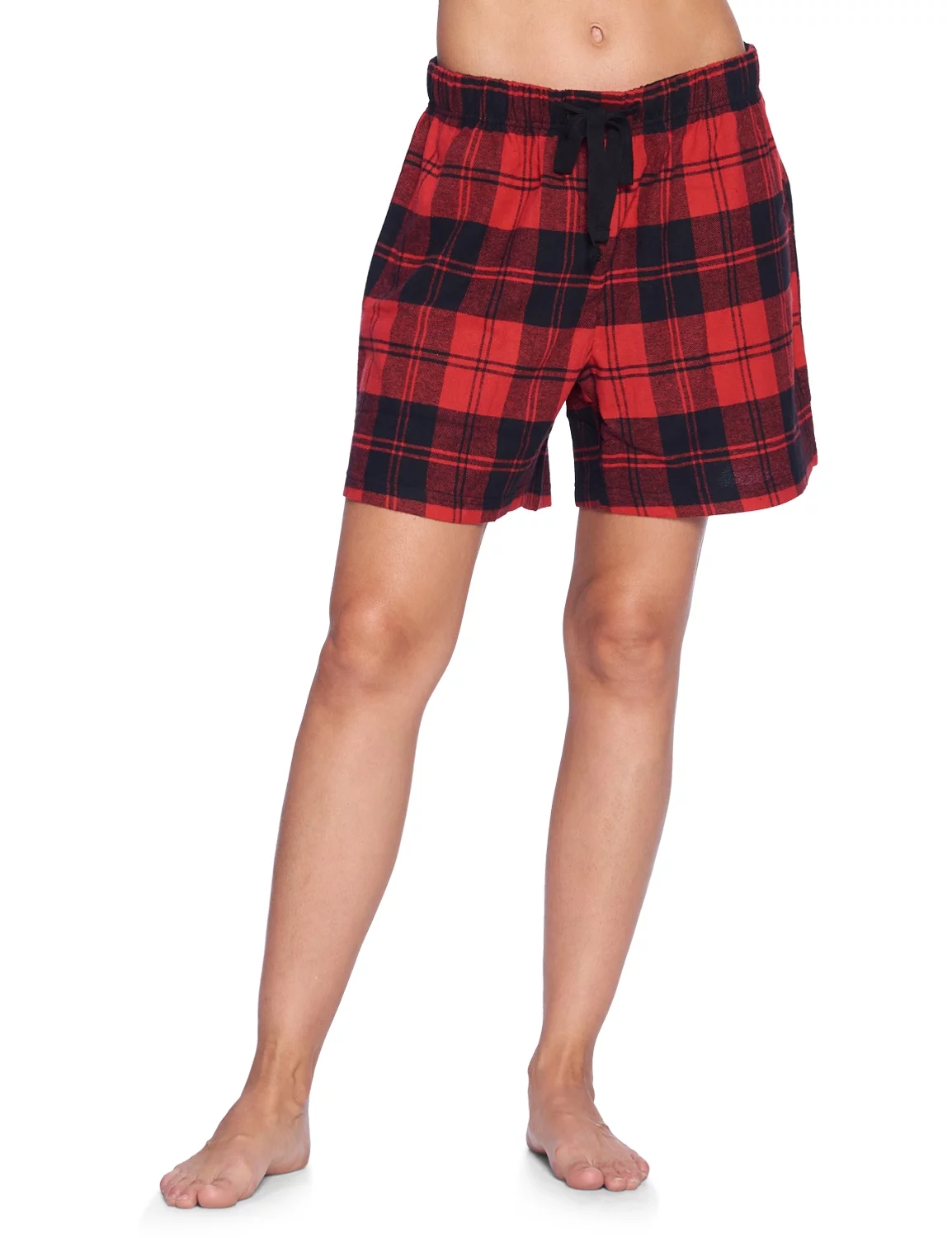 Ashford & Brooks Women's 2 Pack Soft Flannel Plaid Pajama Lounge Sleep Shorts Bottoms