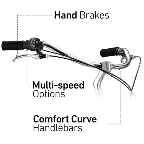 sixthreezero Around the Block Men's 26 In. 7-Speed New Beach Cruiser Bicycle with Rear Rack, Steel Cloud