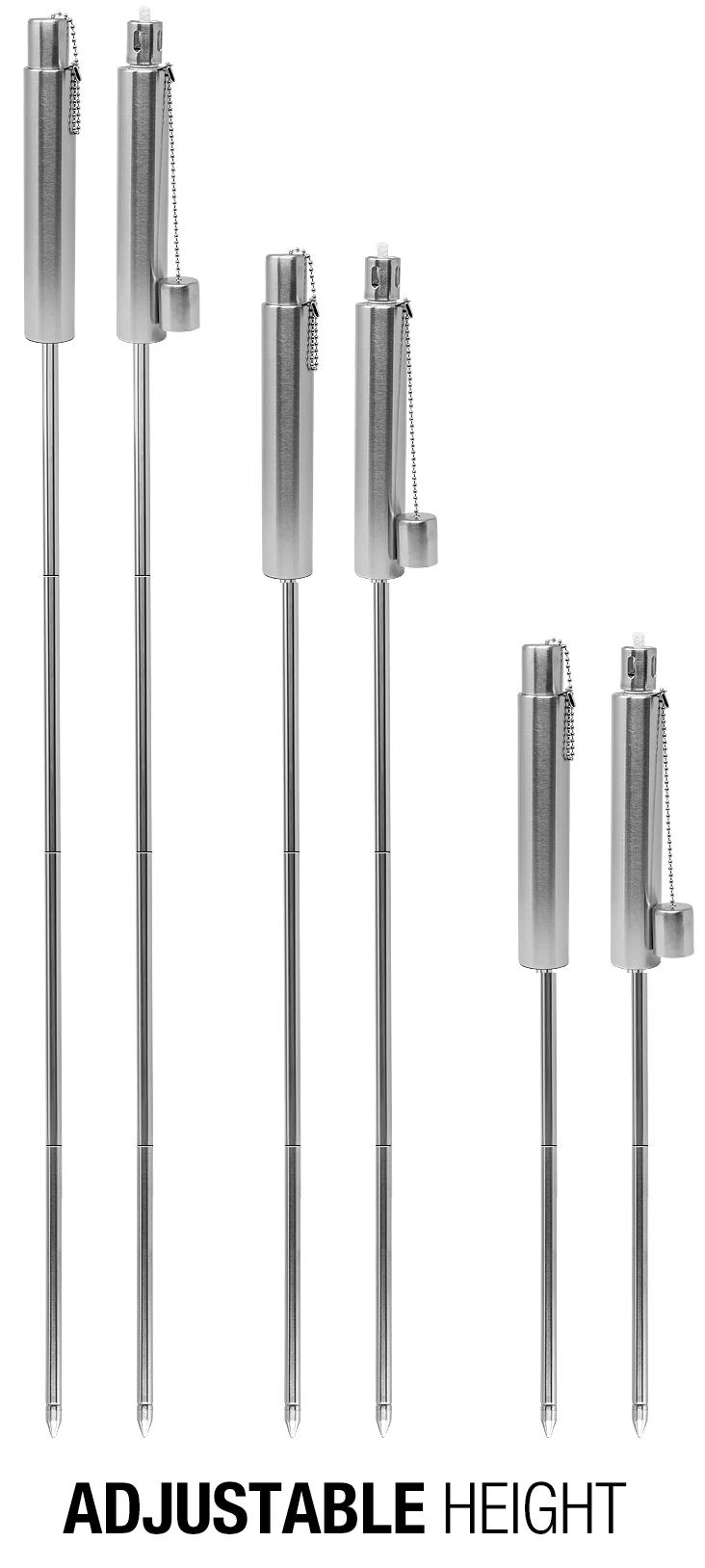 Sorbus 2-Pack Stainless Steel Torches - 5 ft. Long Garden Patio Décor  (Silver - Cylinder)