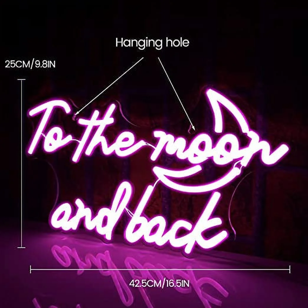 Hello Rosa To The Moon and Back LED Neon Light Signs USB Power for Bedroom Home Men's Cave Bar Wedding Party Decoration