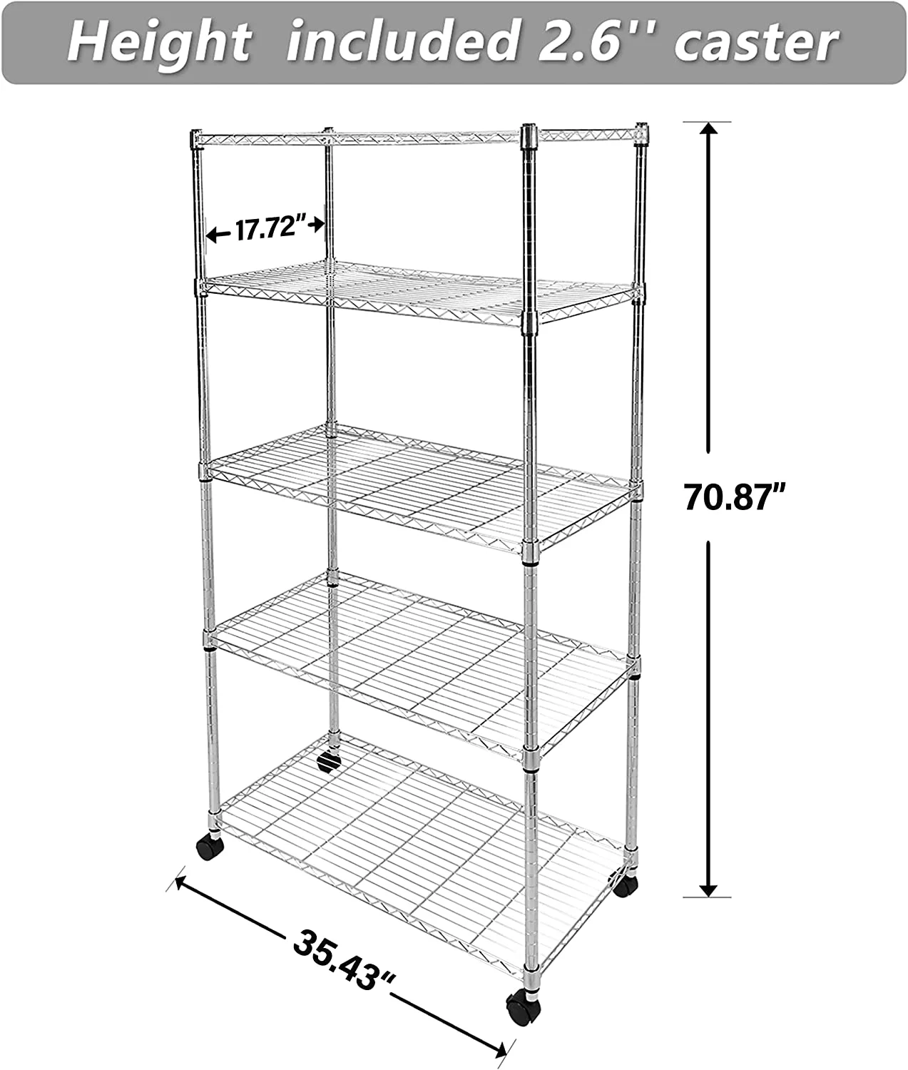 Simple Deluxe 5-Tier Storage Shelving Unit, 35