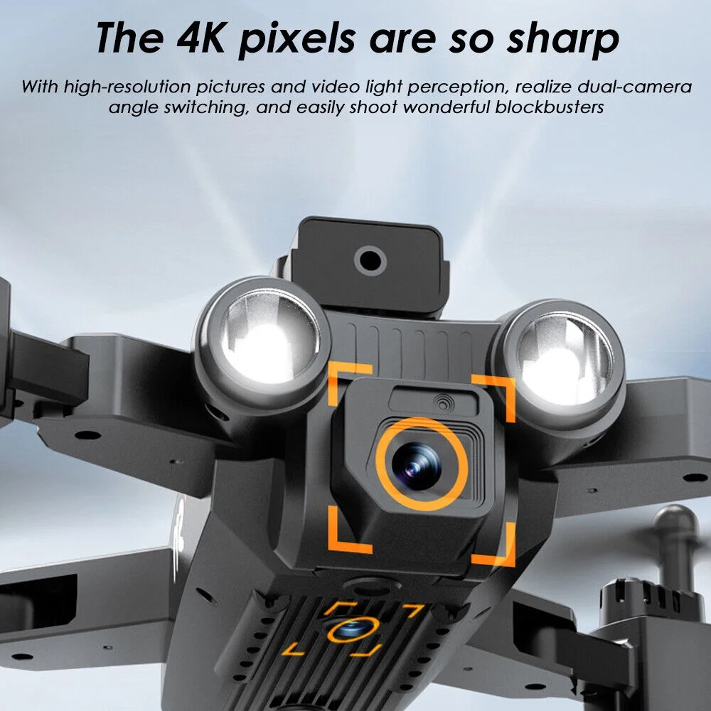 JahyShow 2023 New RC Drone w/8K HD Dual Camera WiFi FPV Foldable Quadcopter +3 Battery