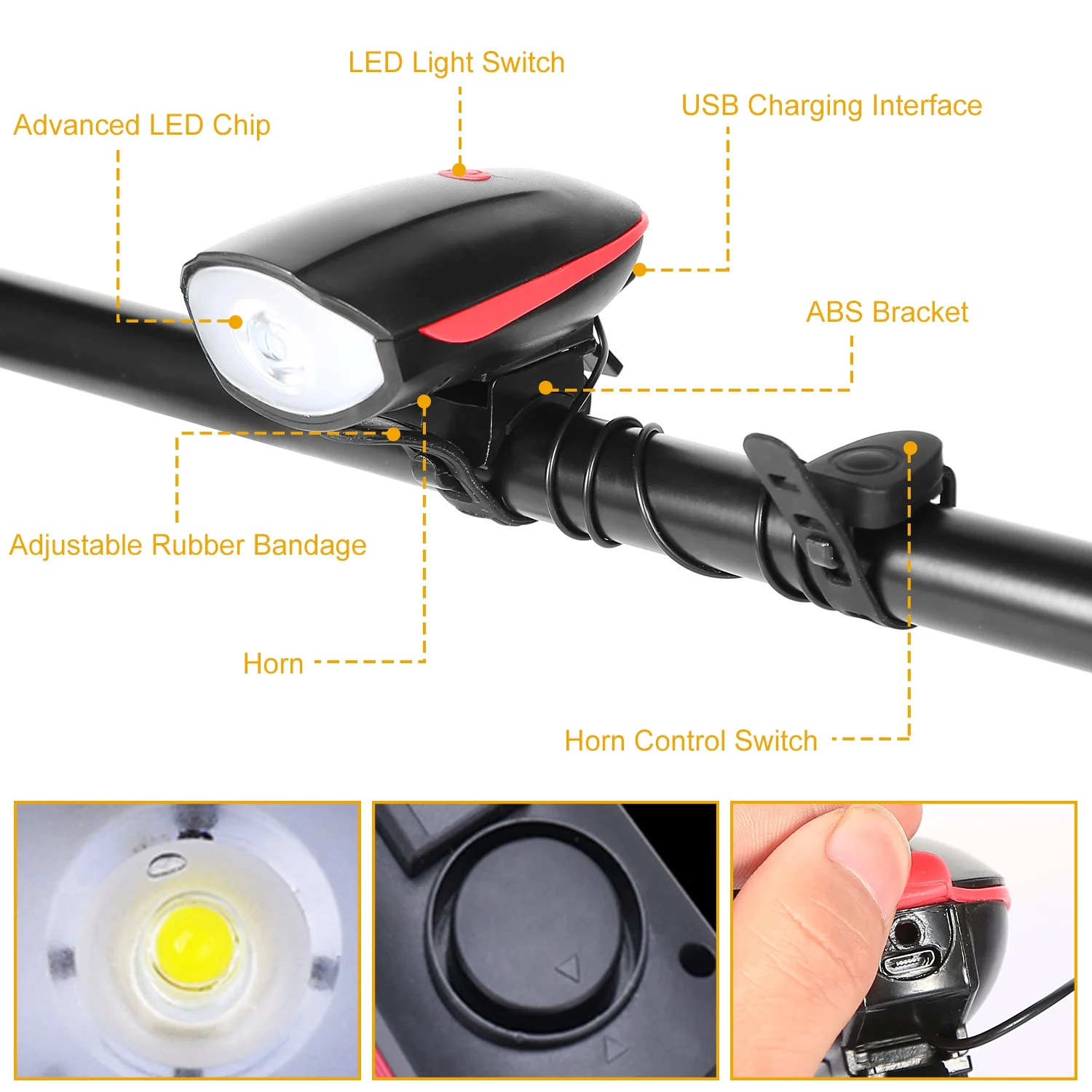 10000lm LED Bike Cycling Safety Light Set iMounTEK USB Rechargeable Bicycle Front Rear Tail Light