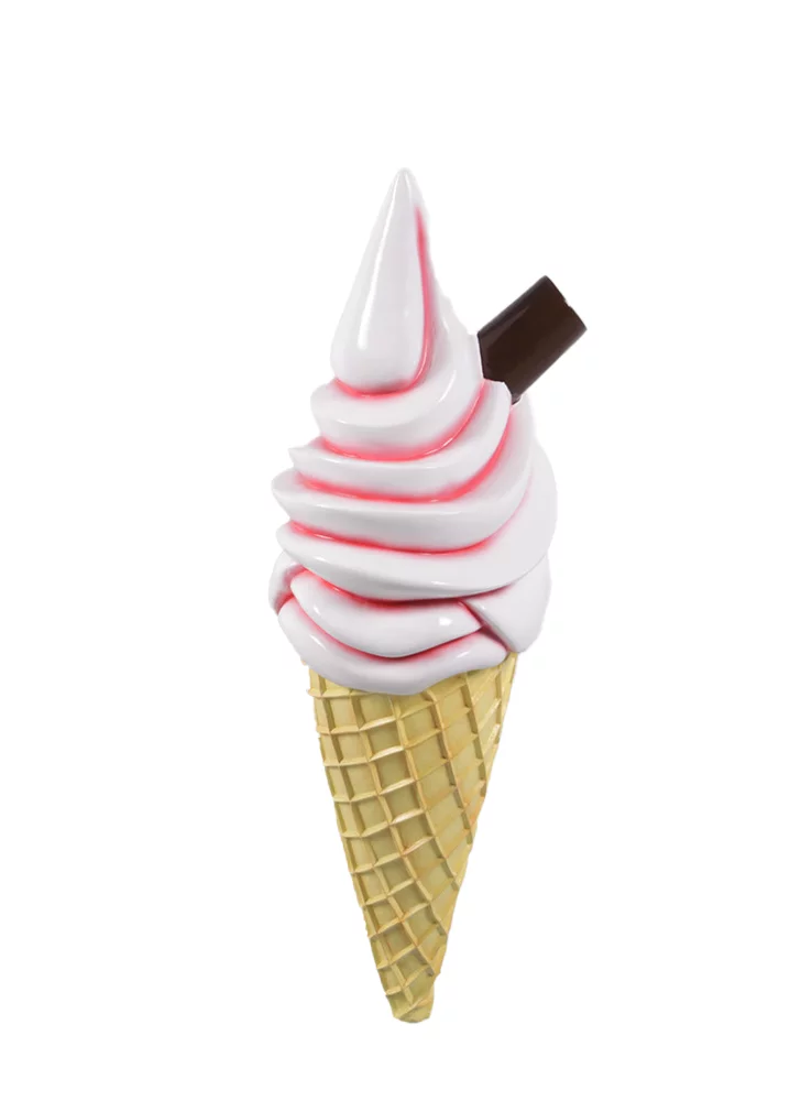 Hanging Soft Serve Strawberry Ice Cream Over Sized Statue