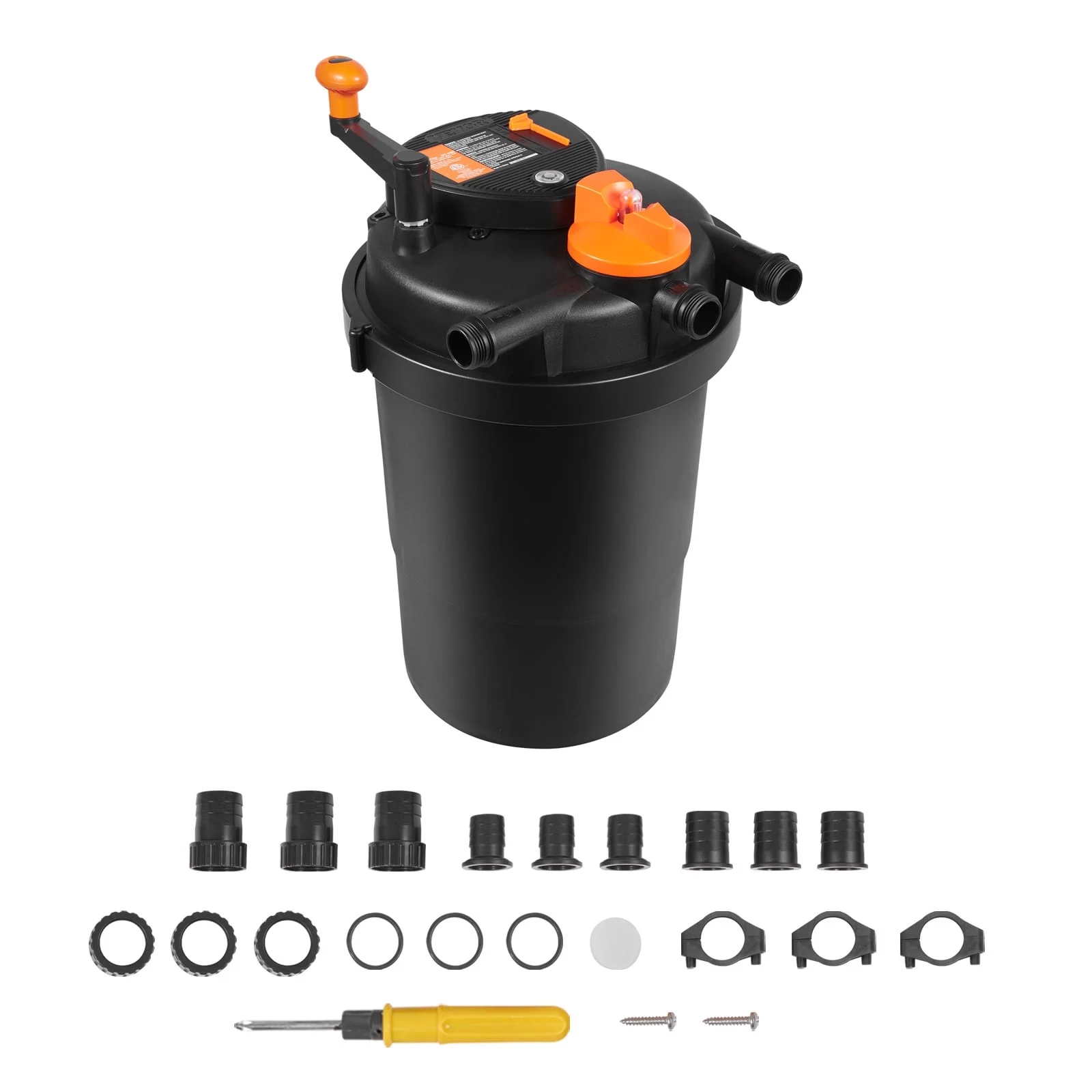 SKYSHALO Pond Pressure Bio Filter 2000Gal 1840GPH Koi Pond Filter with 13W UV Light